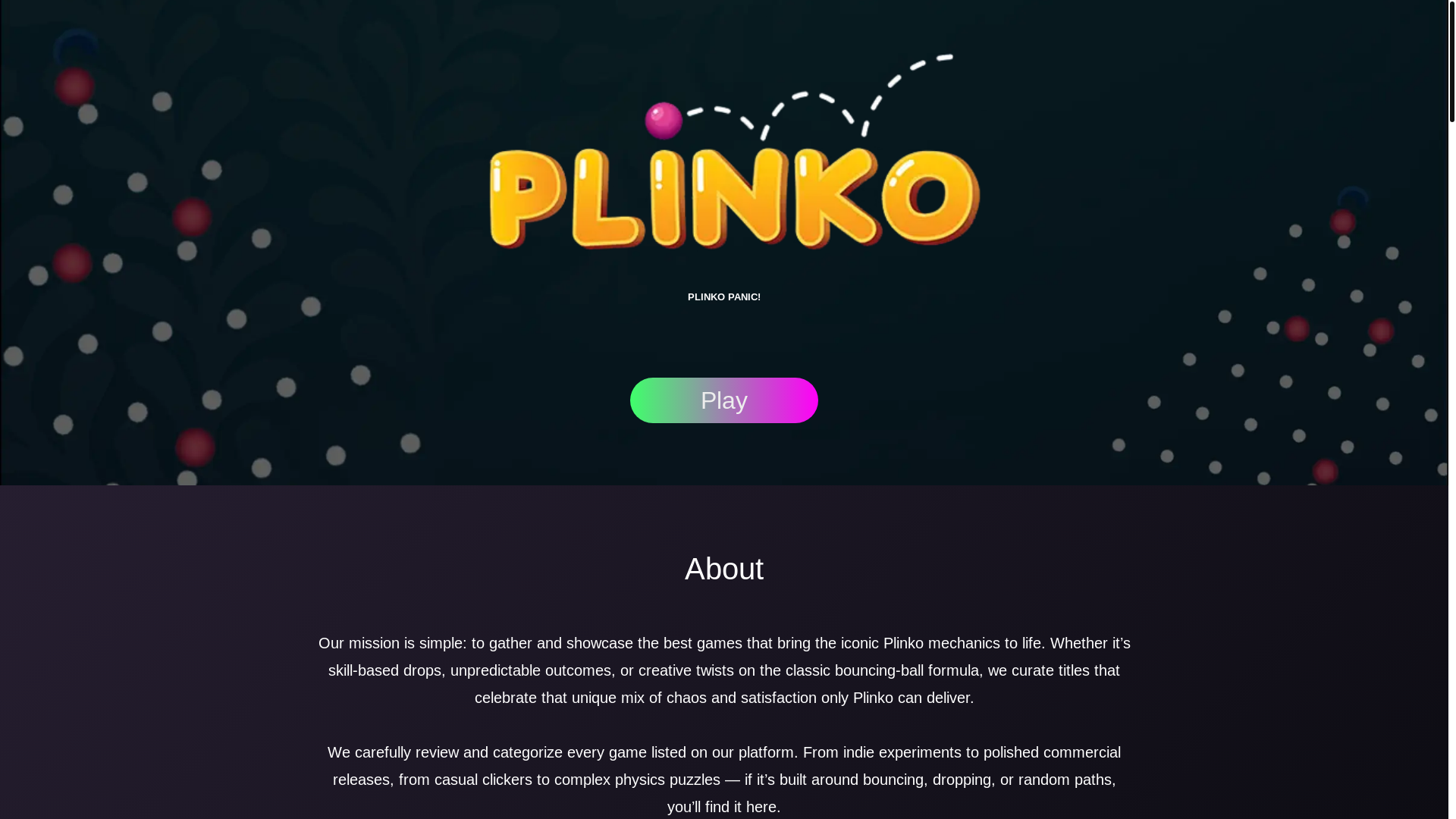 website screenshot of https://plinkosteamgames.com/
