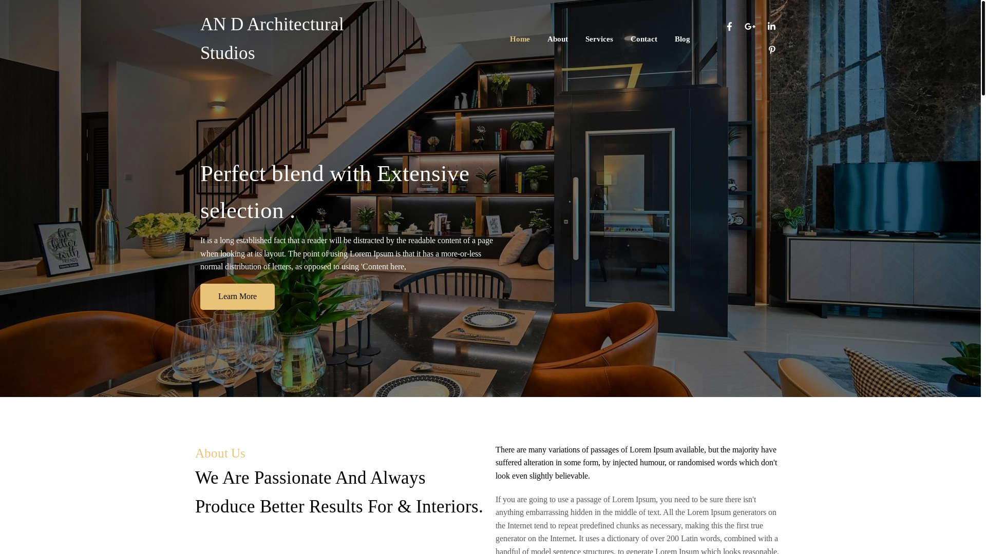website screenshot of https://and-archi-studios.co.za/