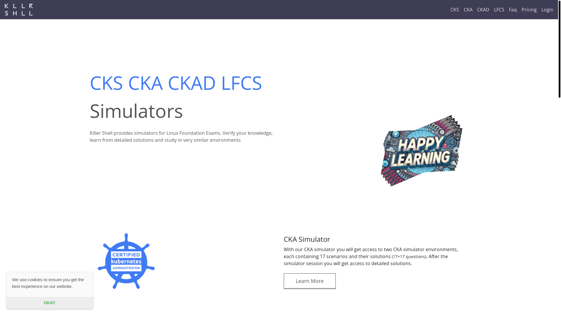 website screenshot of https://killer.sh/