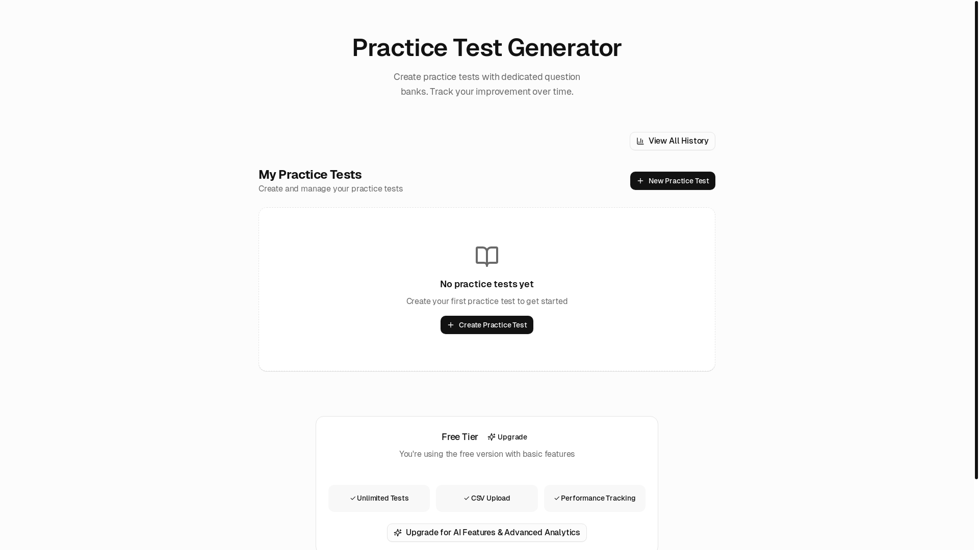 website screenshot of https://practicetestlibrary.com/