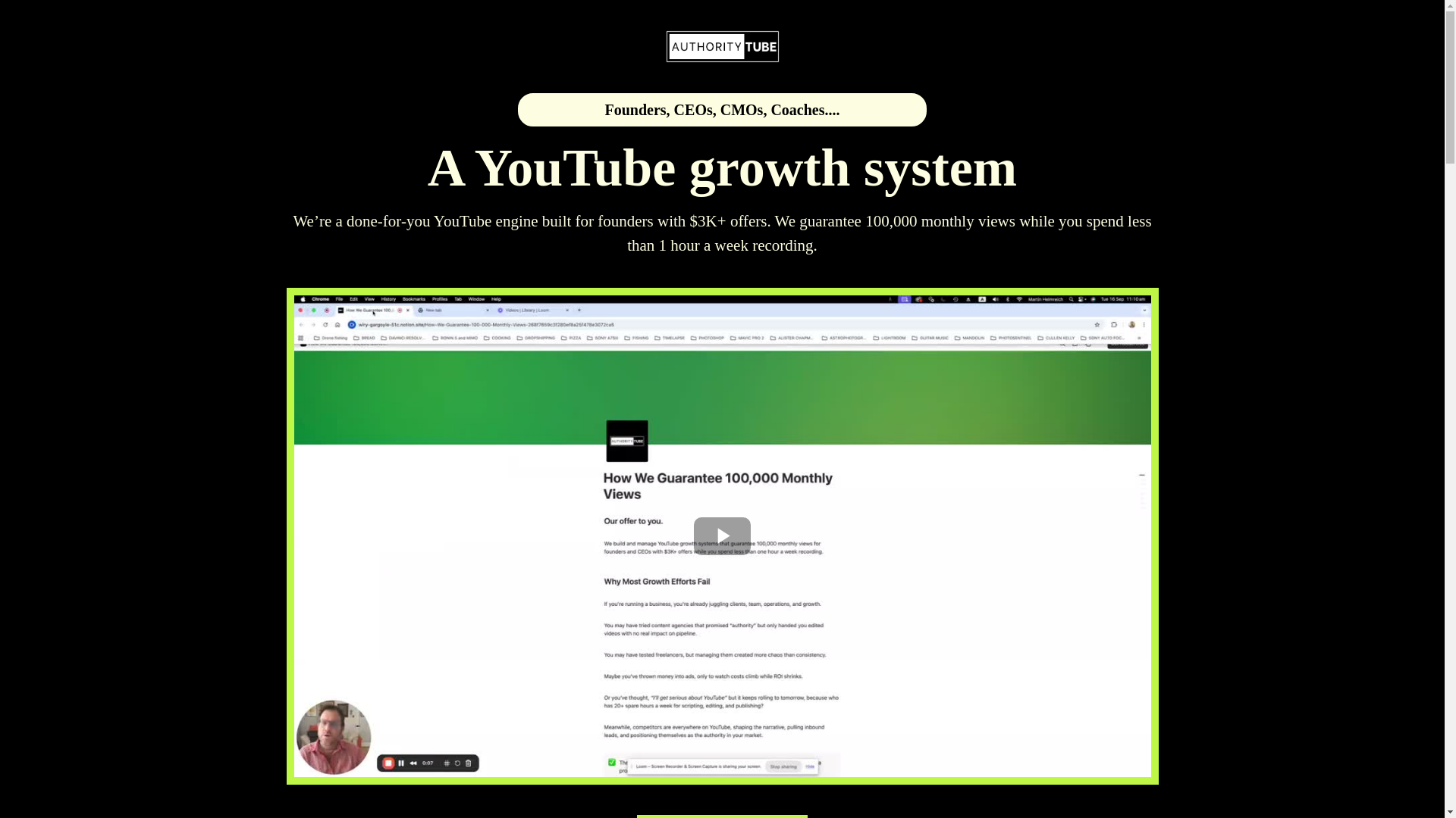 website screenshot of https://exploreauthoritytube.com/