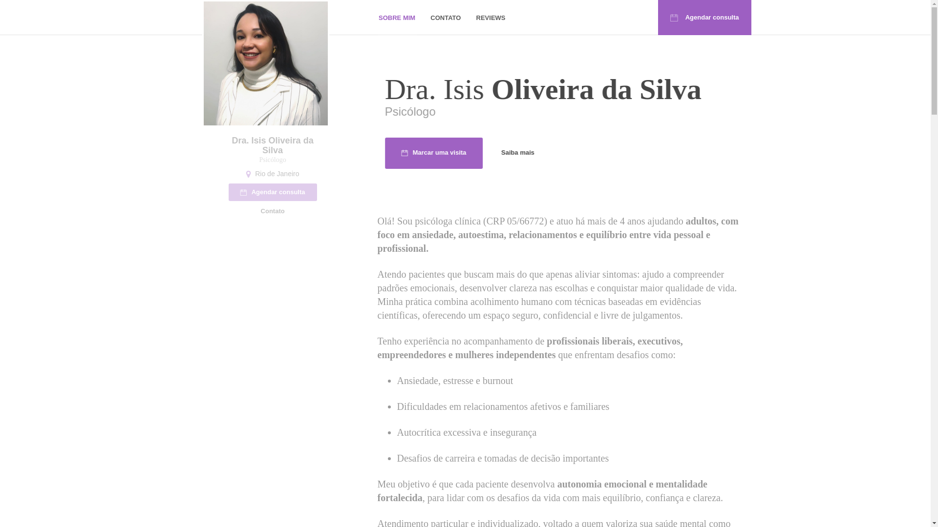 website screenshot of https://isisoliveirapsi.com/