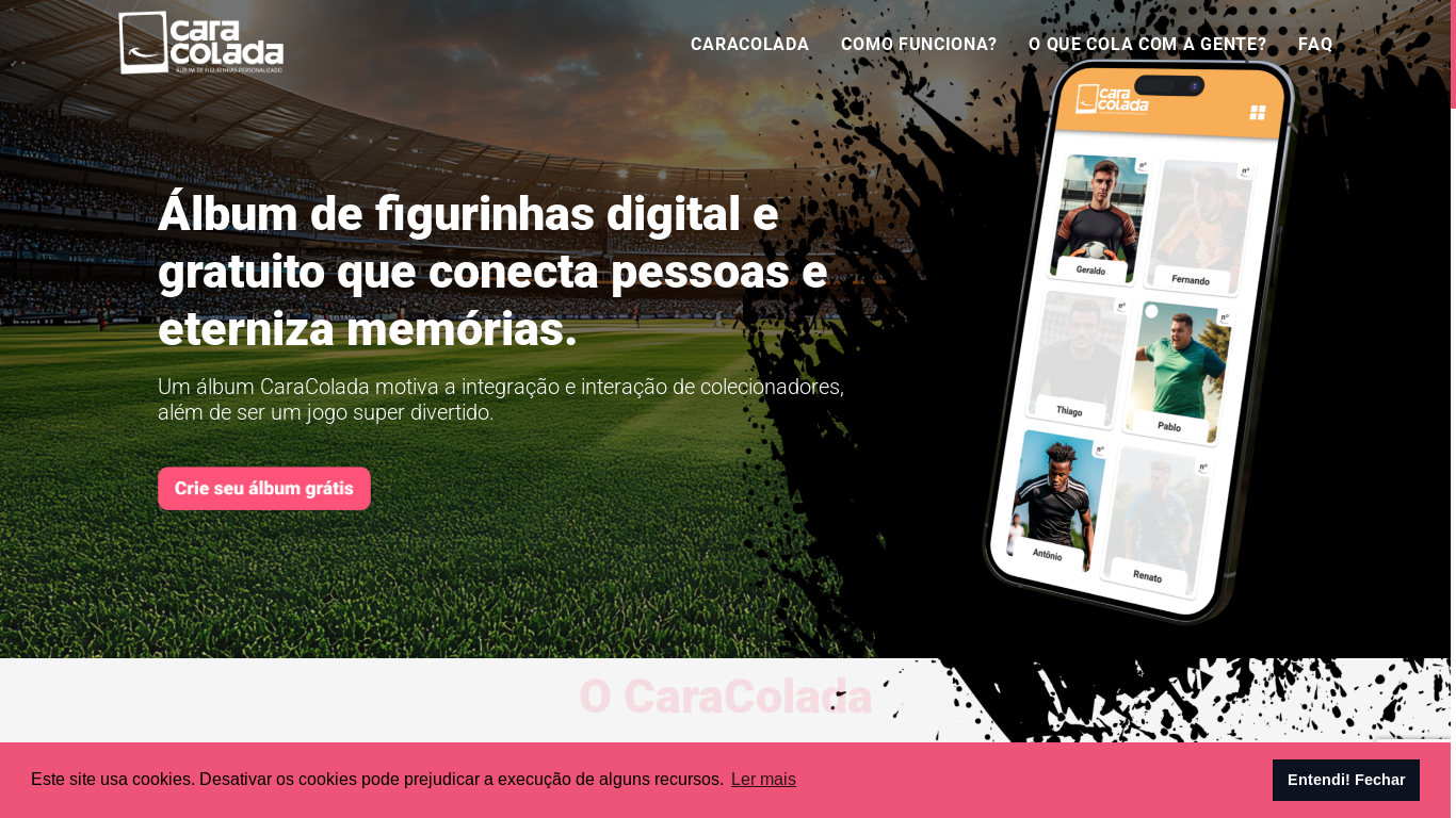 website screenshot of https://caracolada.com.br/