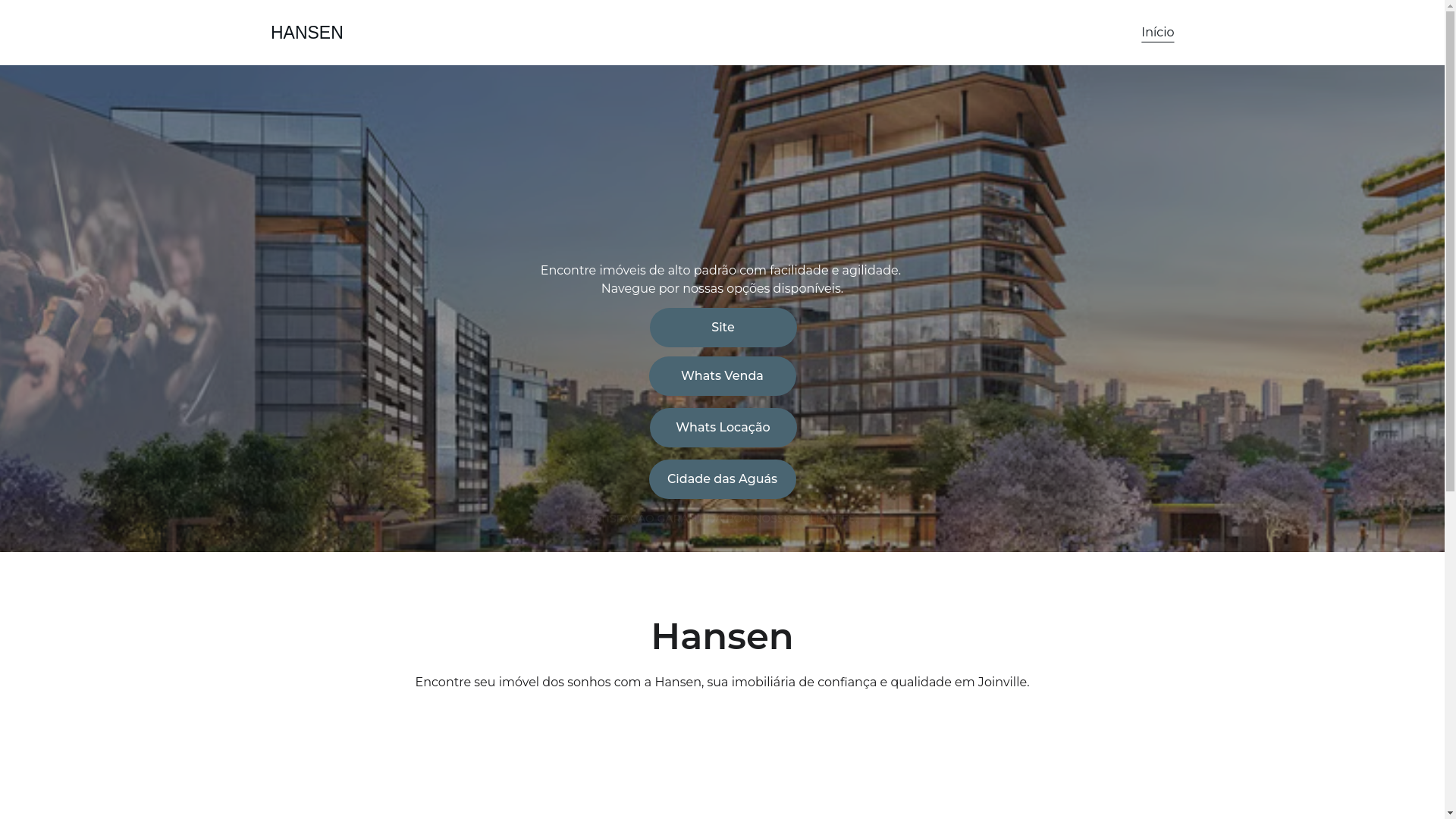 website screenshot of https://hansenimoveis.site/
