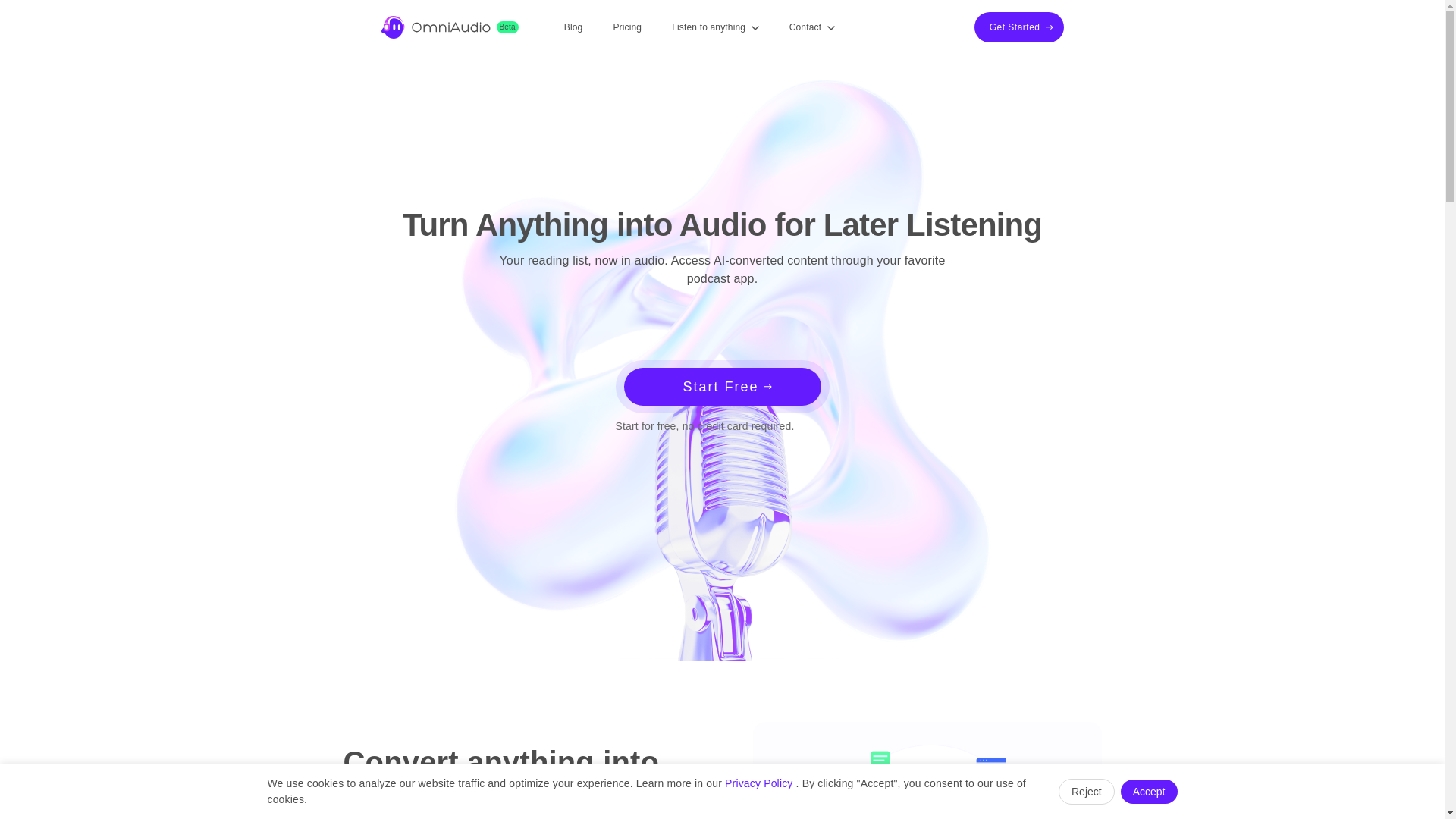 website screenshot of https://omni-audio-landing-page.pages.dev/