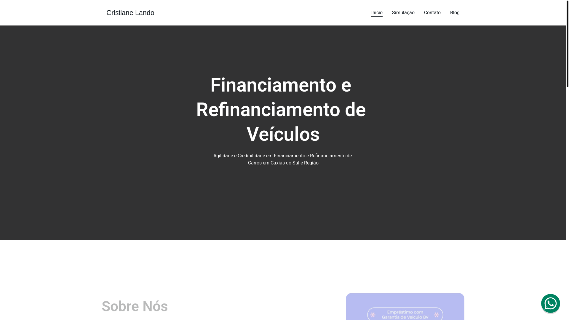 website screenshot of https://crislando.com.br/