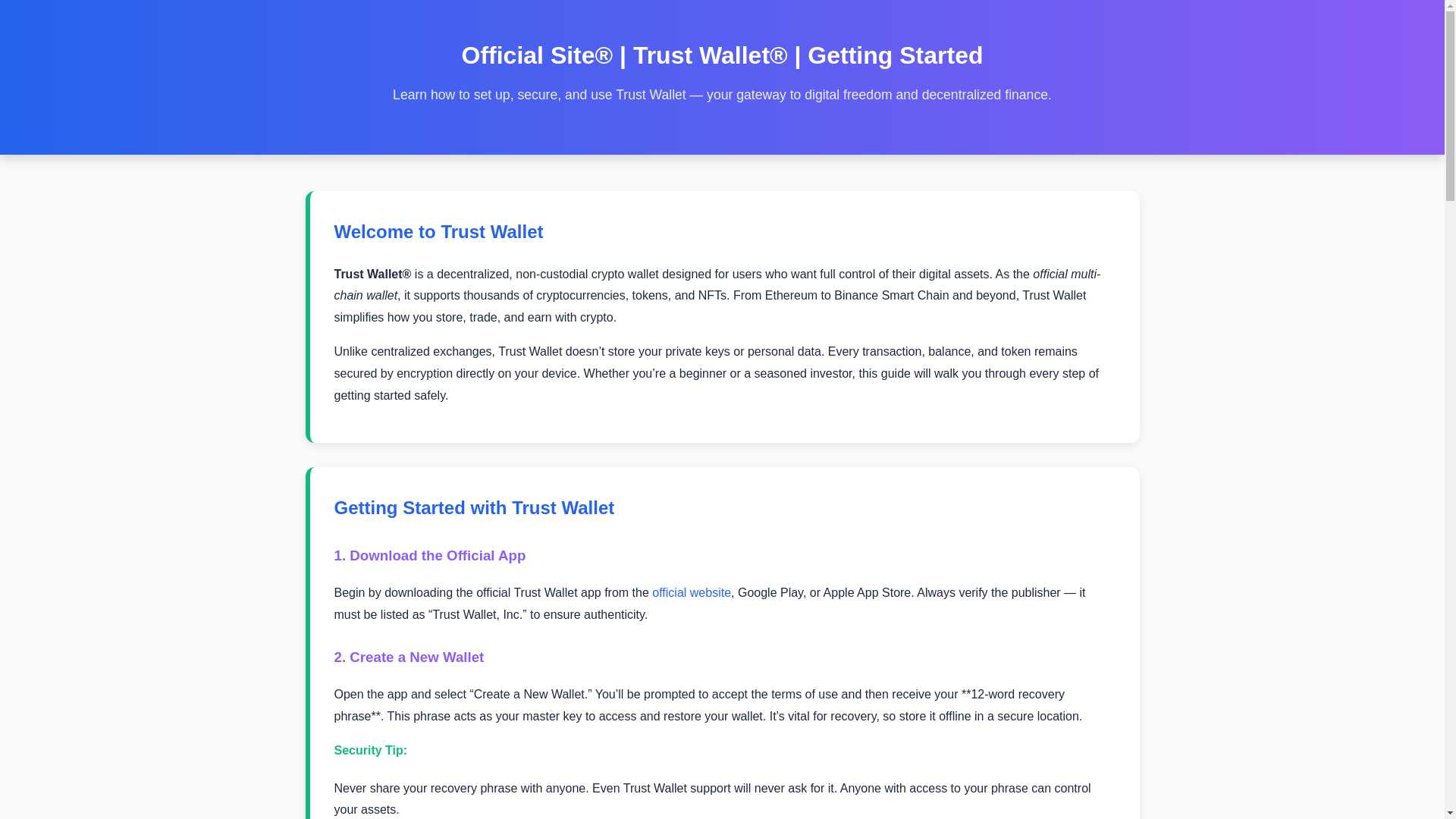 website screenshot of https://tust-wallet.pages.dev/