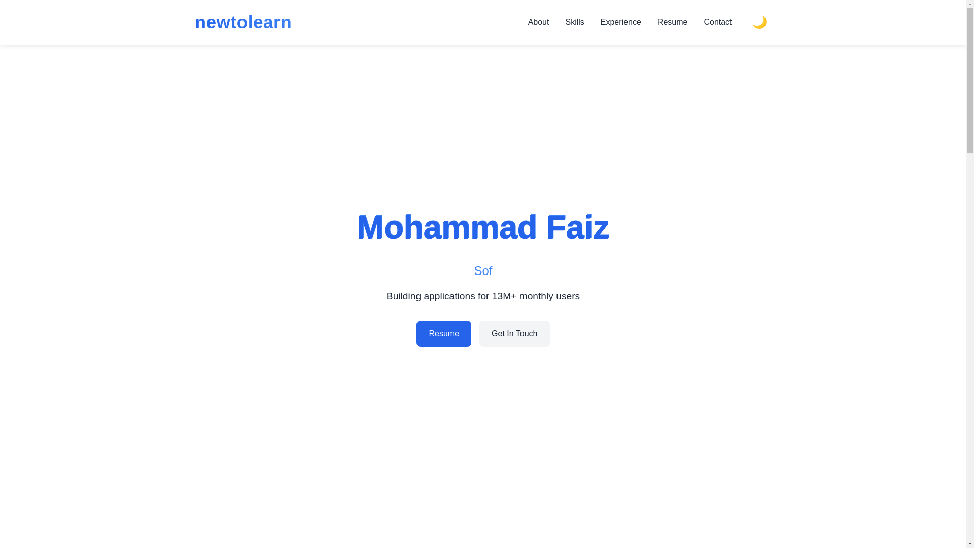 website screenshot of https://newtolearn.pages.dev/