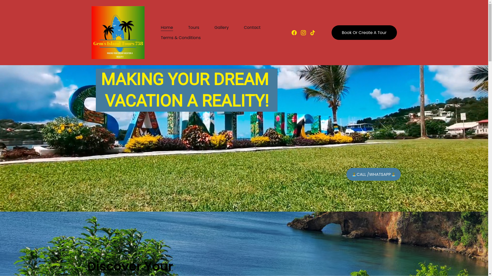 website screenshot of https://gemsislandtours758.com/
