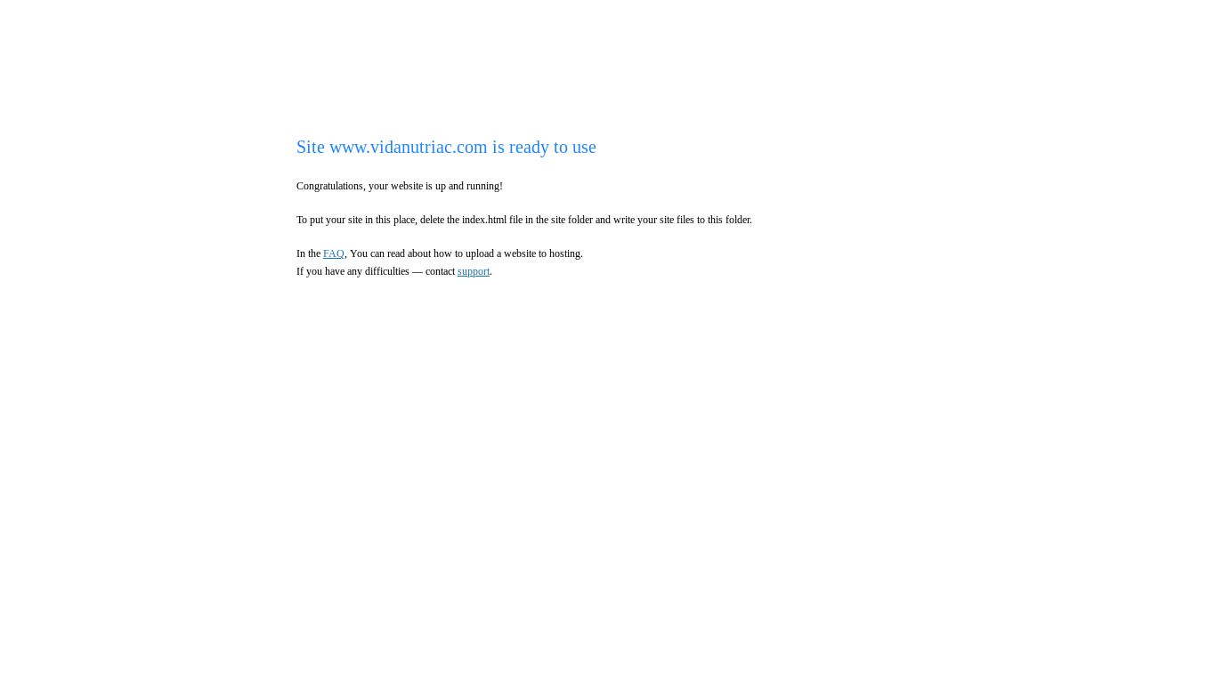 website screenshot of https://vidanutriac.com/