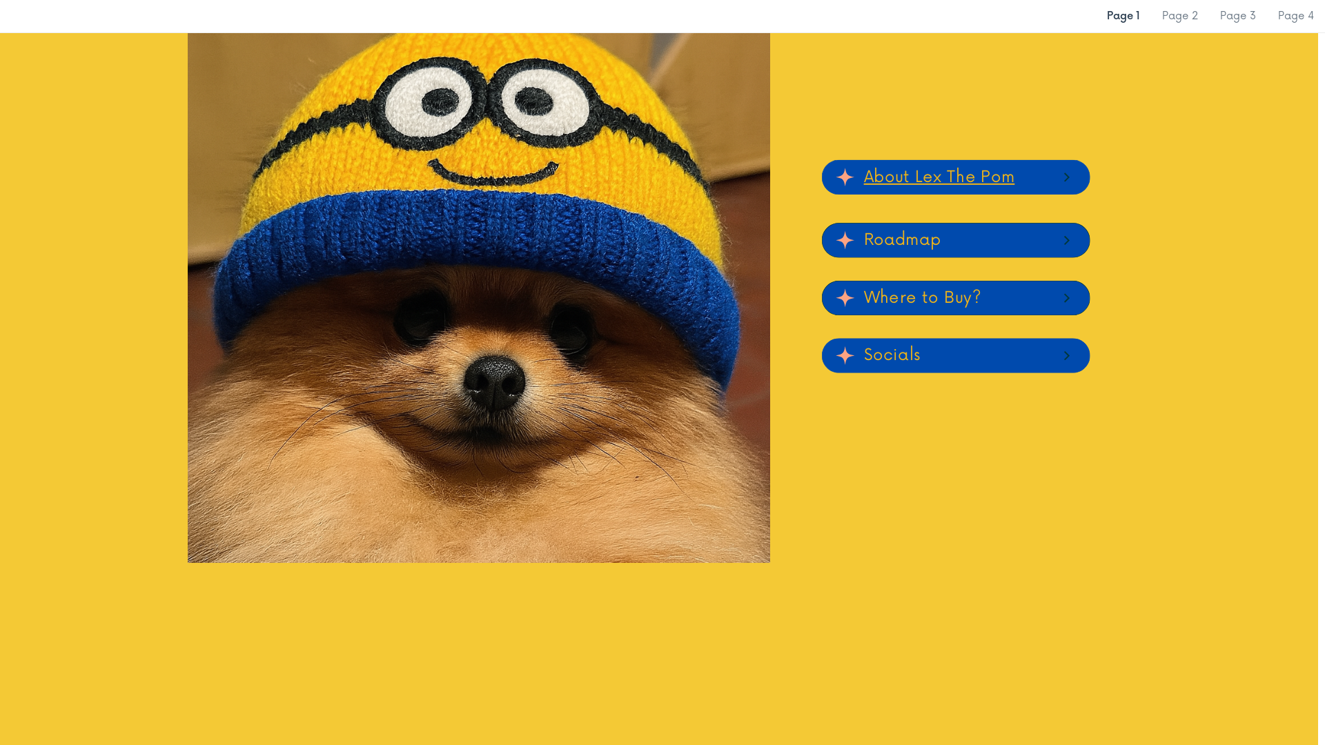 website screenshot of https://lexthepom.xyz/