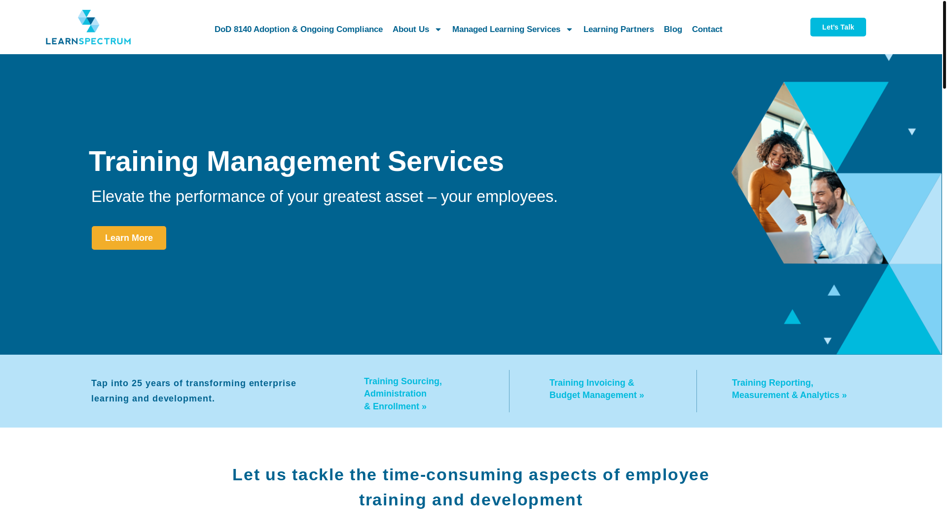 website screenshot of https://www.learnspectrum.com/