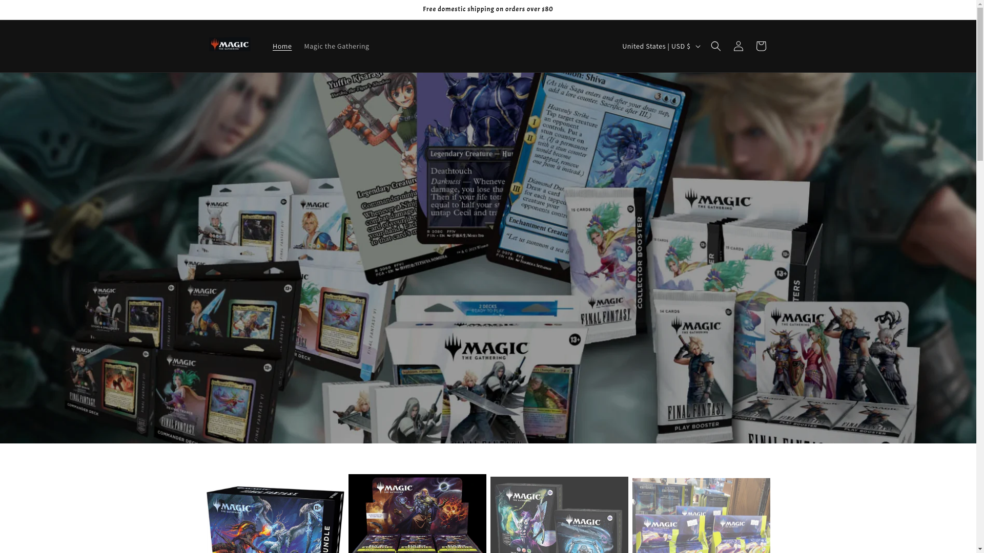 website screenshot of https://burbank-mtgcards.shop/