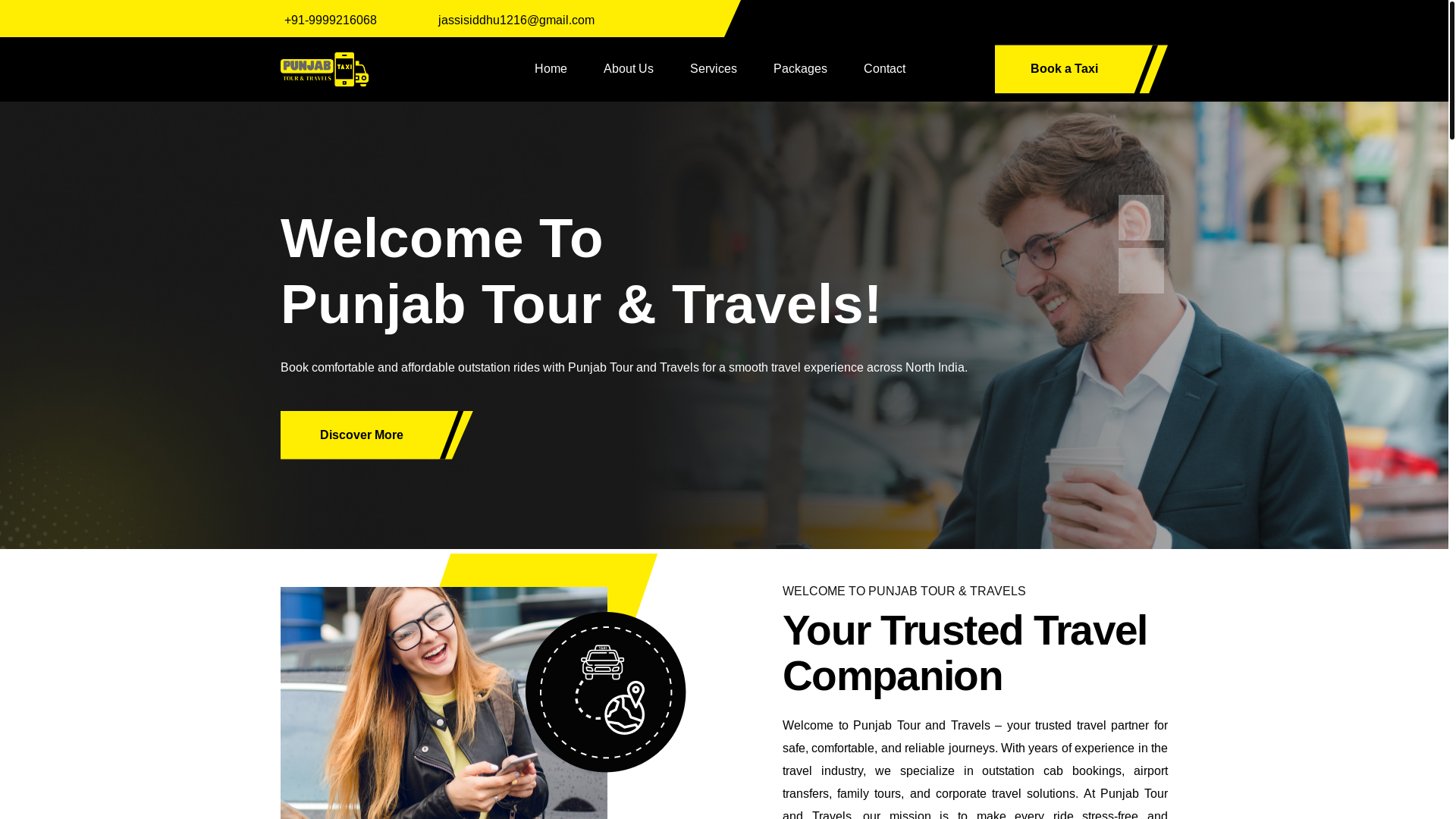website screenshot of https://panjabtourandtravels.in/