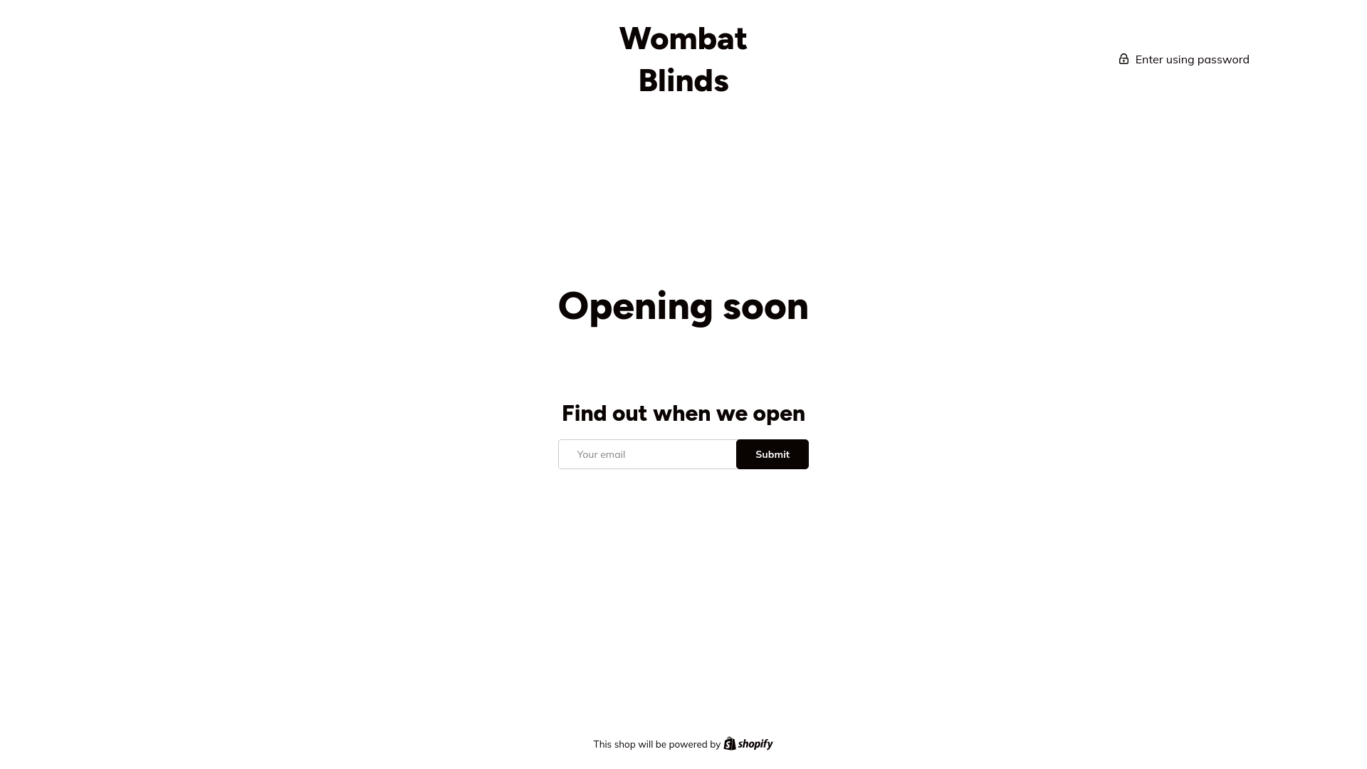website screenshot of https://wombatblinds.com.au/
