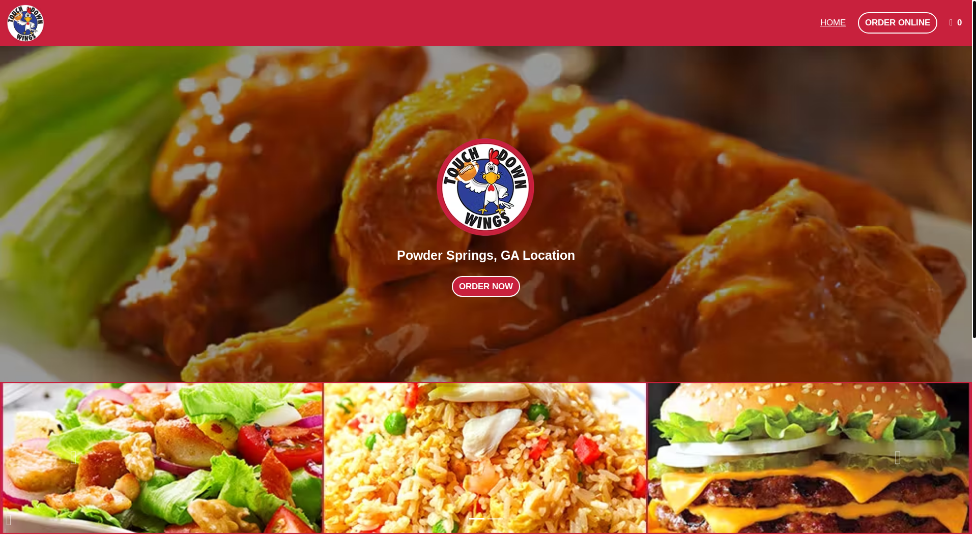 website screenshot of https://touchdownwingslilburn.com/