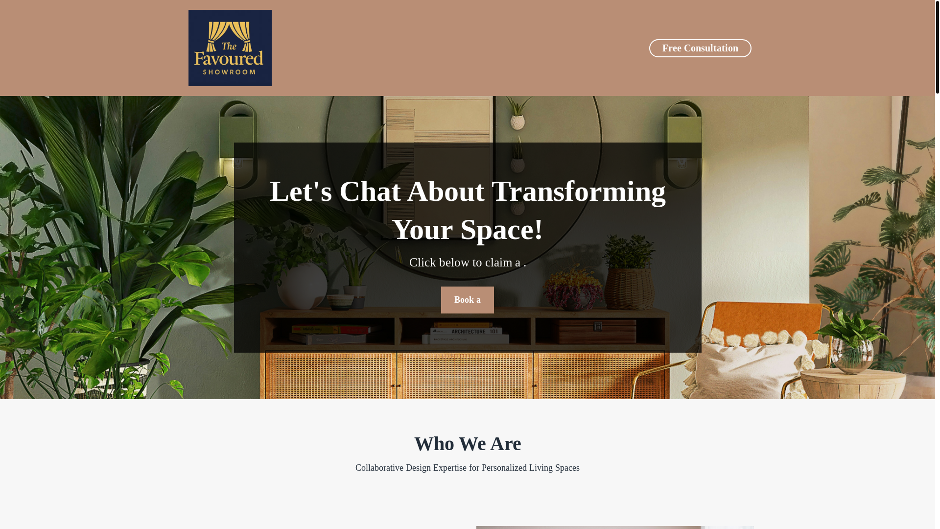website screenshot of https://thefavouredshowroom.com/
