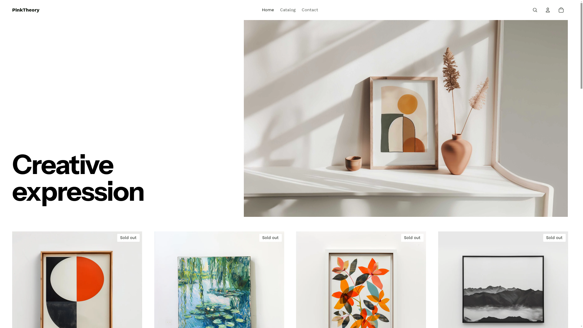 website screenshot of https://pinktheoryco.com/
