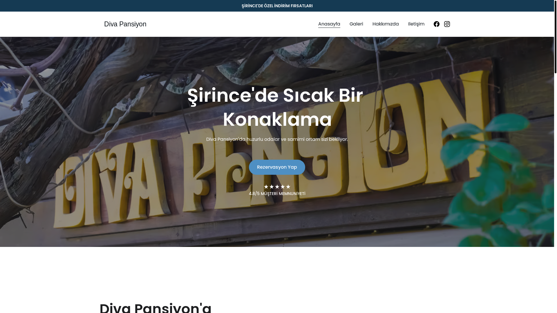 website screenshot of https://divapansiyon.site/