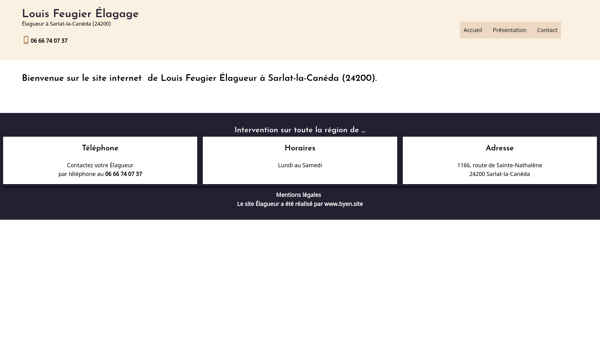 website screenshot of https://louis-feugier-elagage.fr/