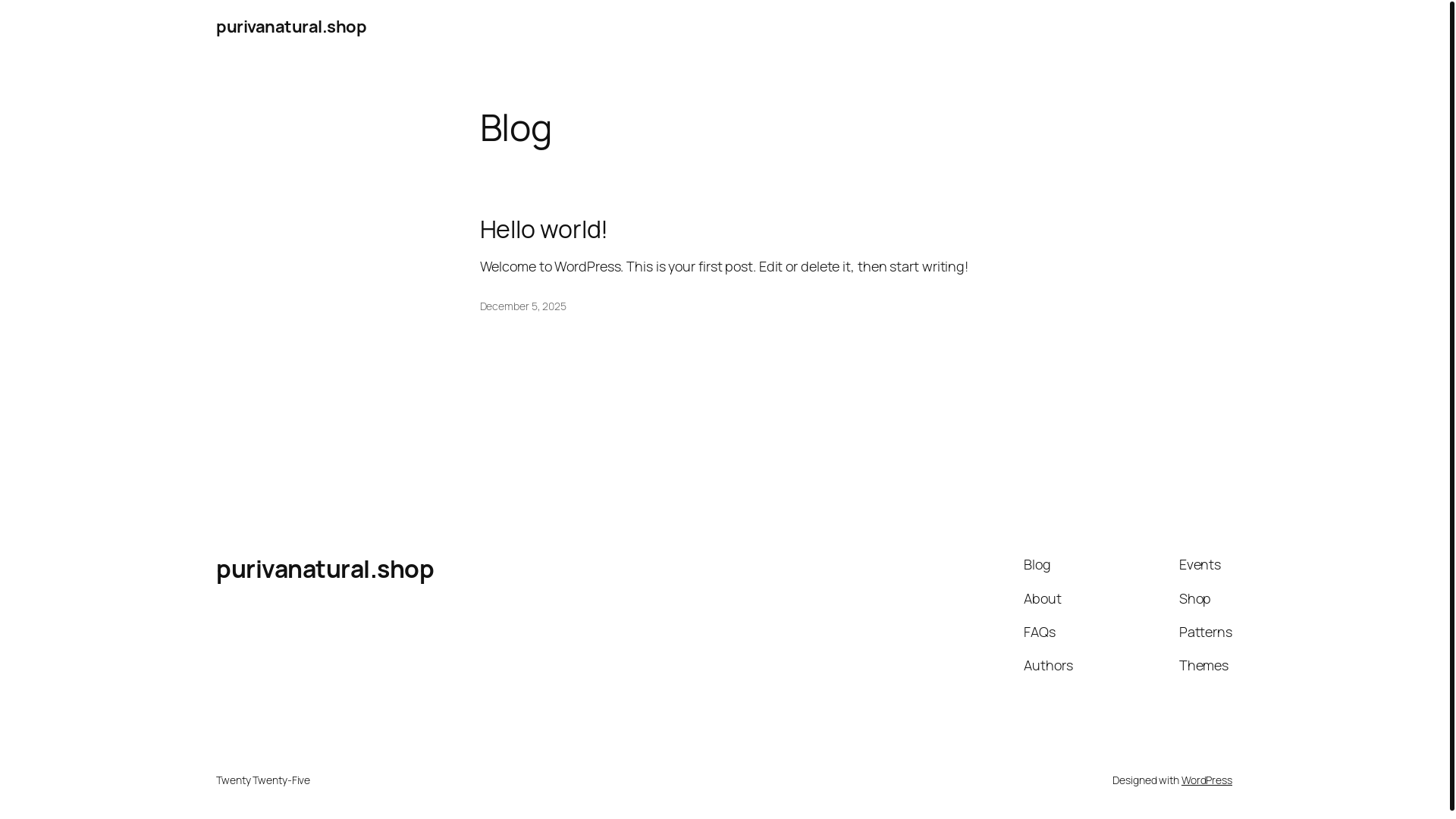 website screenshot of https://purivanatural.shop/