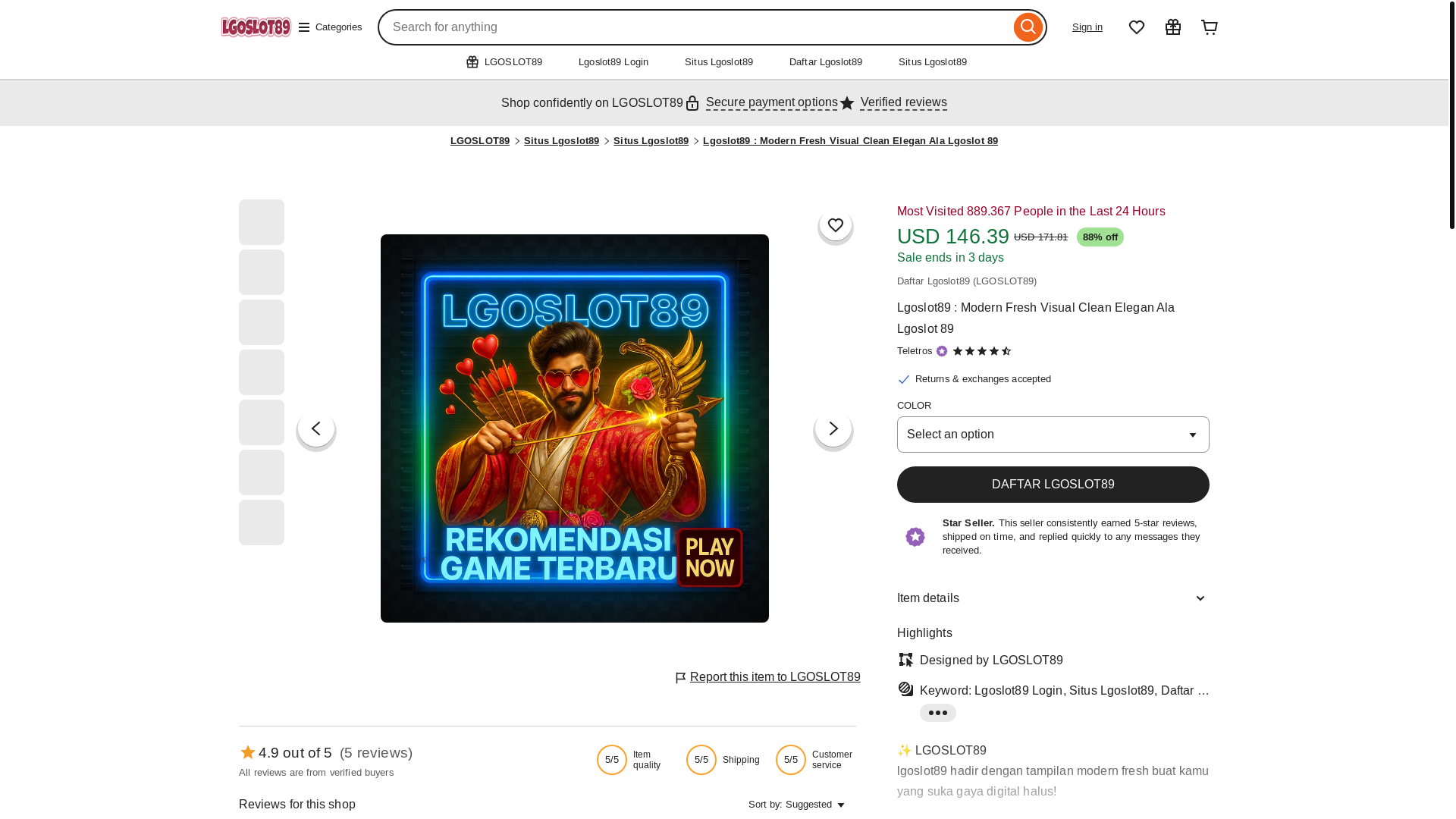 website screenshot of https://lgoslot89.net/