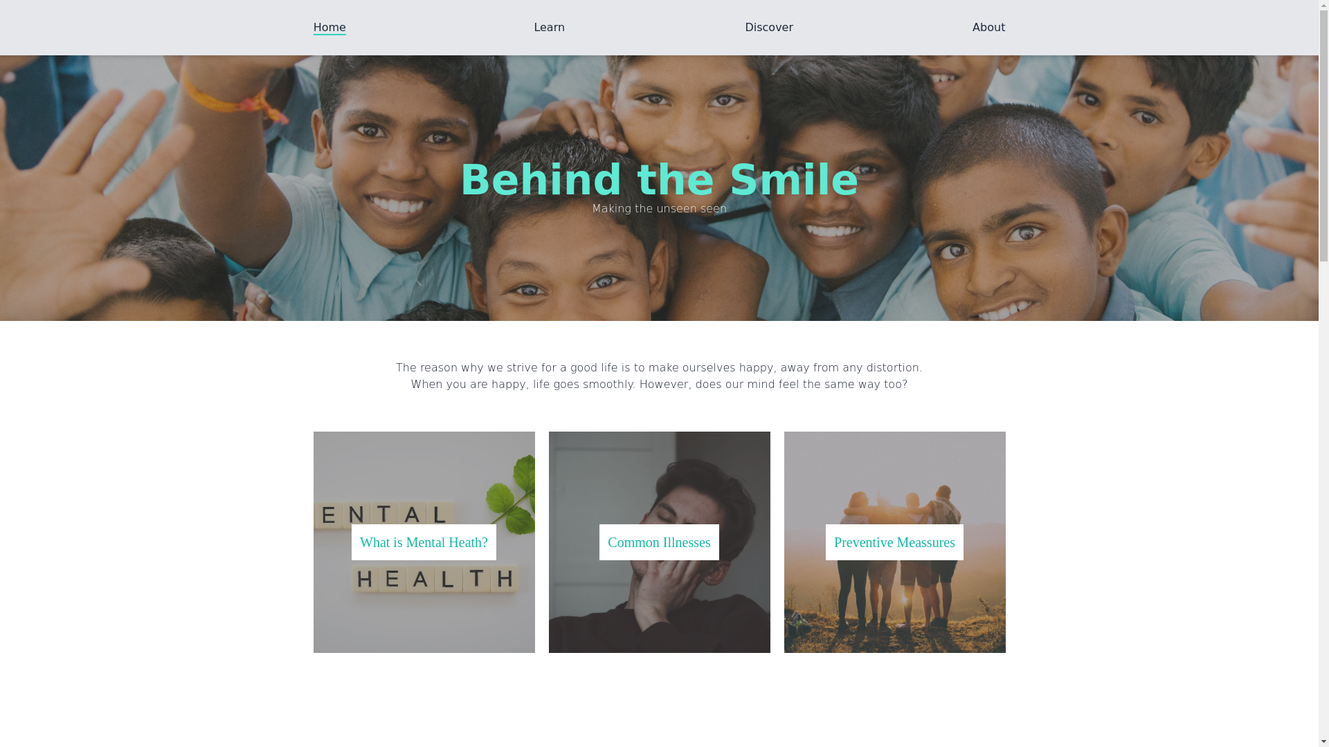 website screenshot of https://behindthesmile.pages.dev/