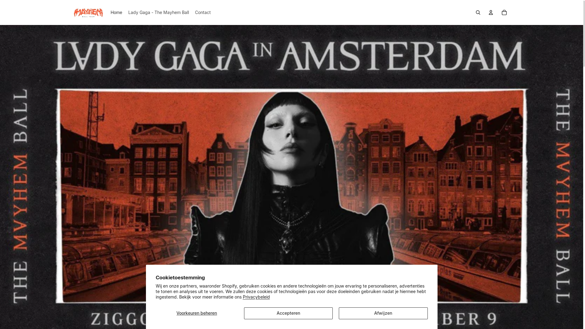 website screenshot of https://themayhemballnetherlands.com/