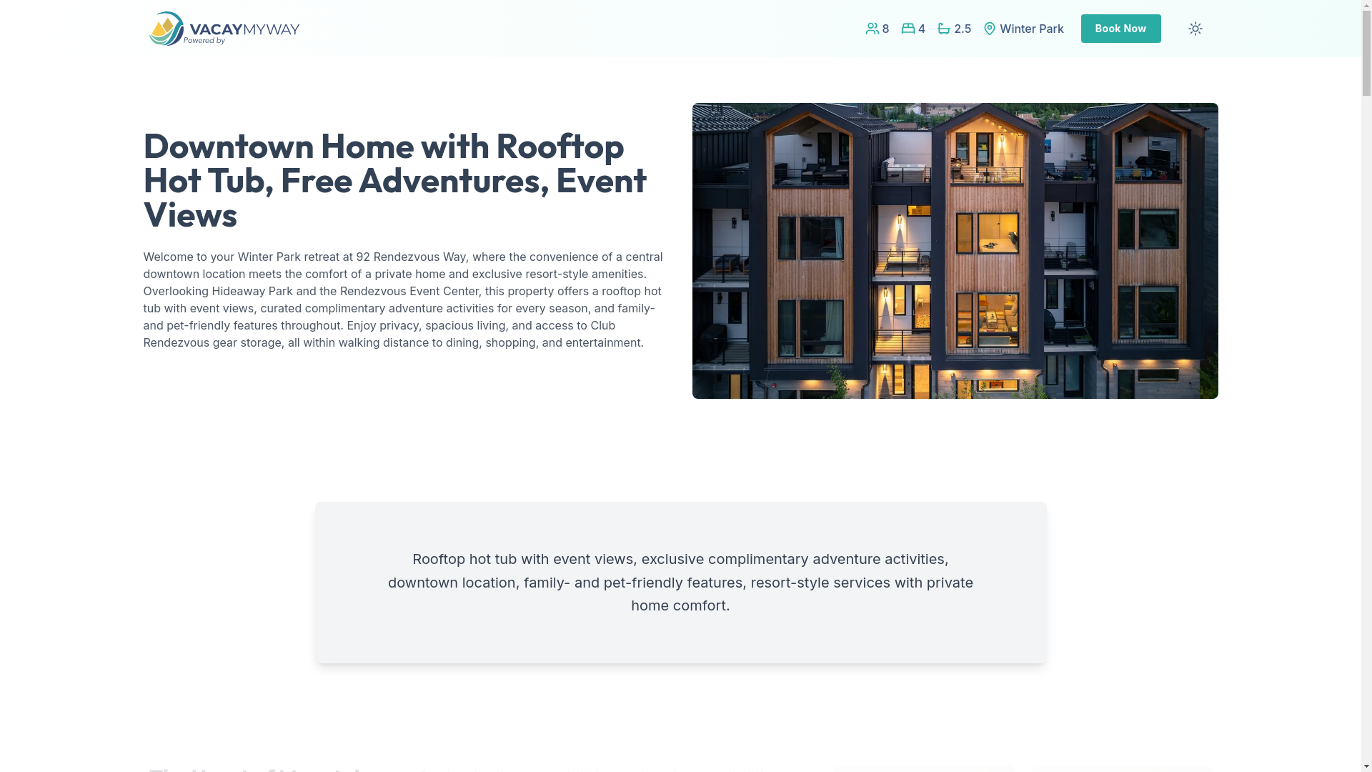 website screenshot of https://winterparkfamilies.house/