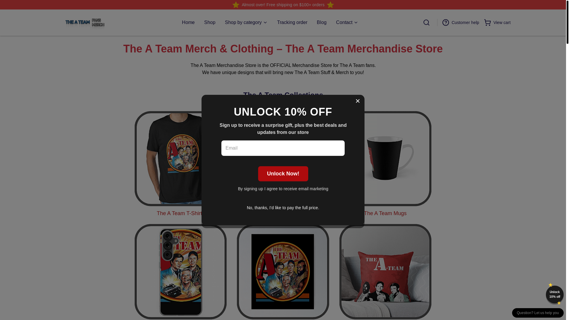 website screenshot of https://theateam.shop/