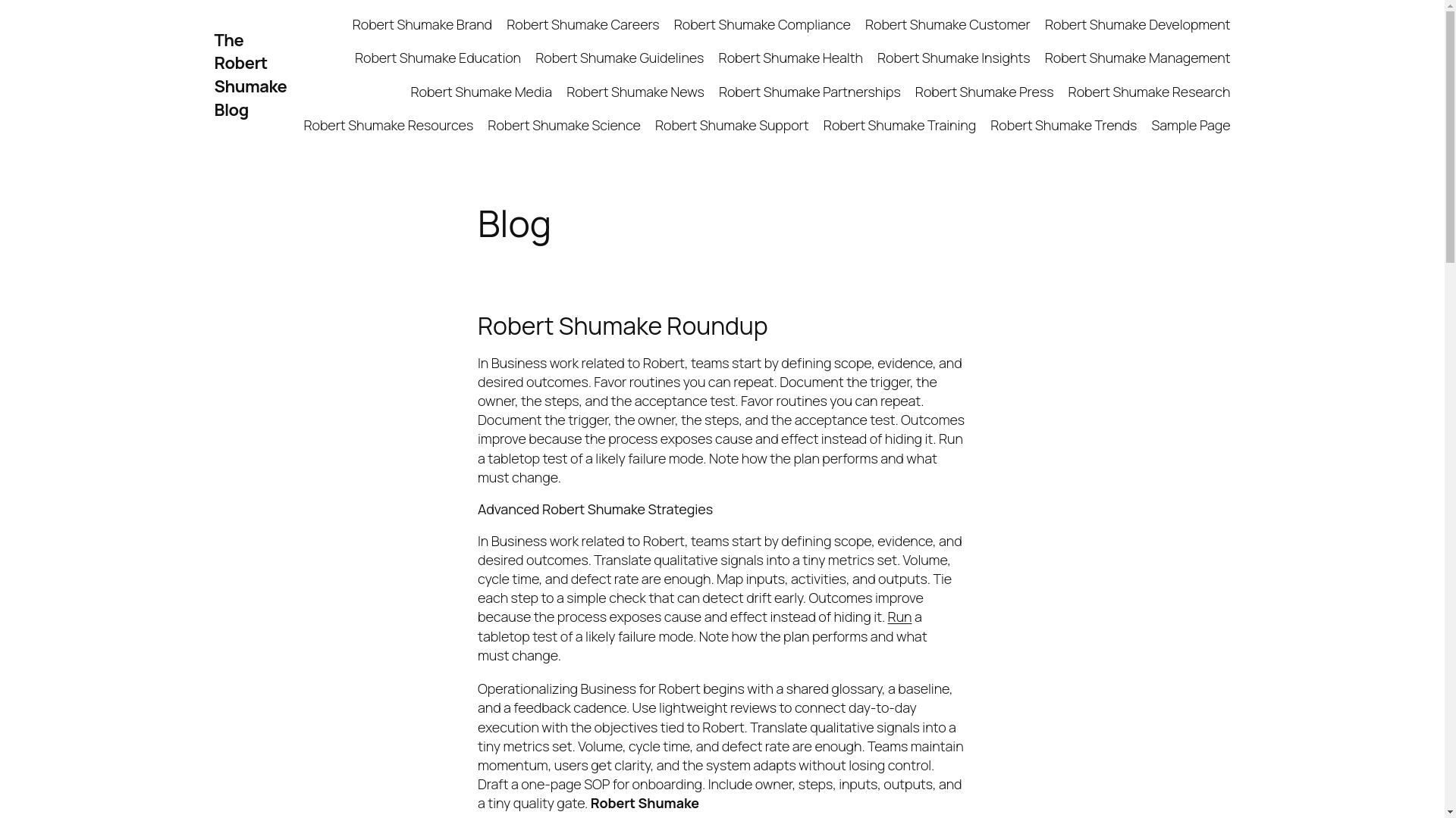 website screenshot of https://robertshumakeblog.com/