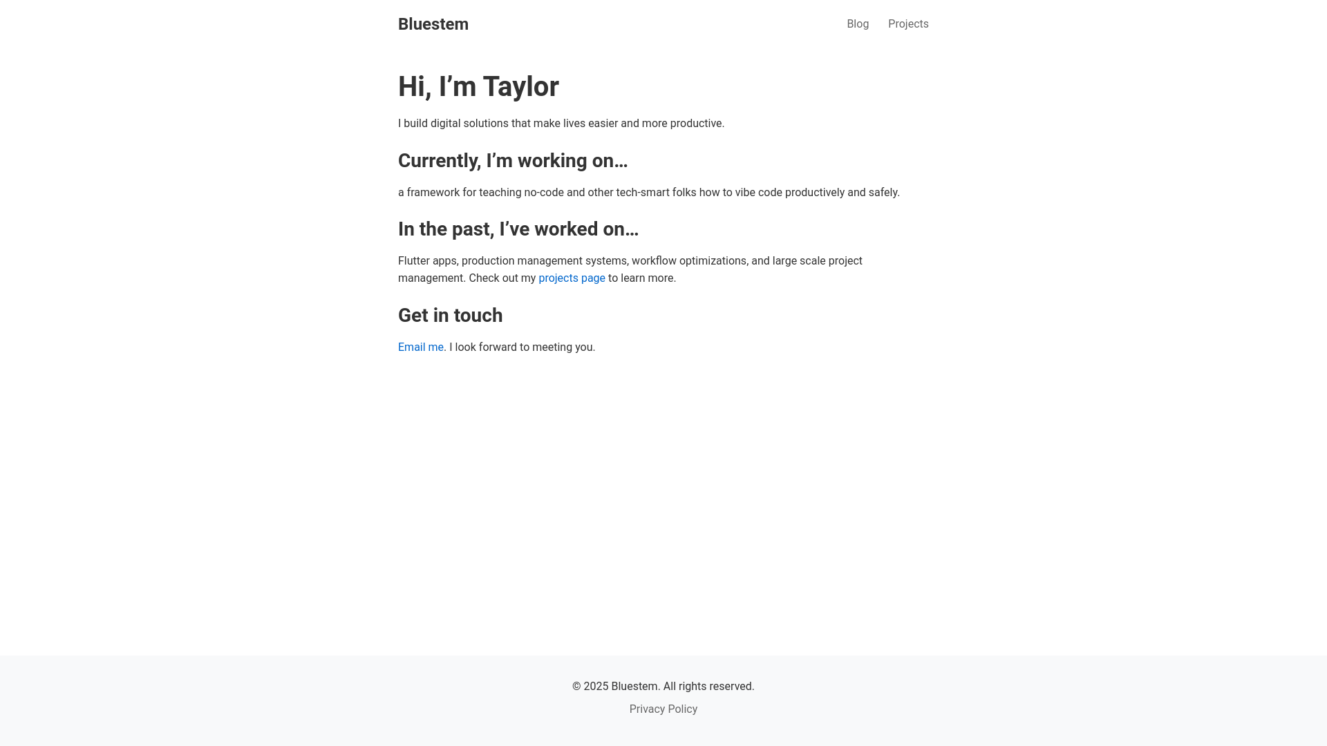 website screenshot of https://workwithbluestem.com/