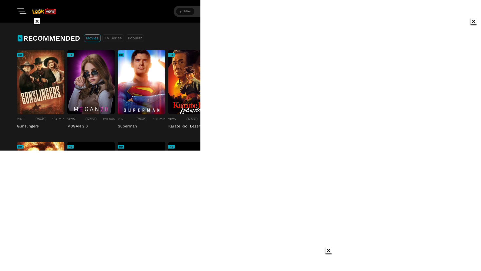 website screenshot of https://freeonlinehd.site/look-movie/