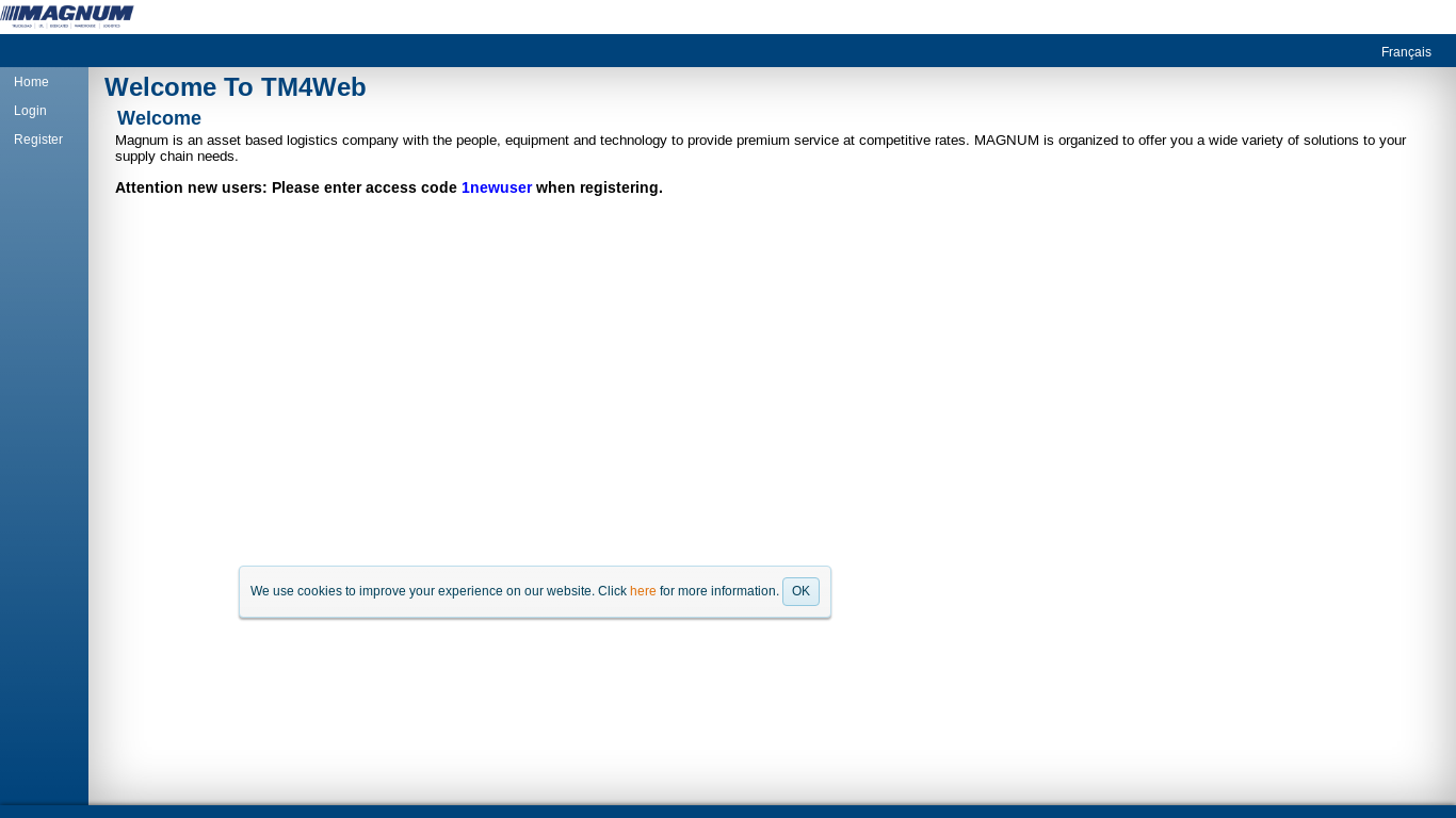 website screenshot of https://portal.magnumlog.com/
