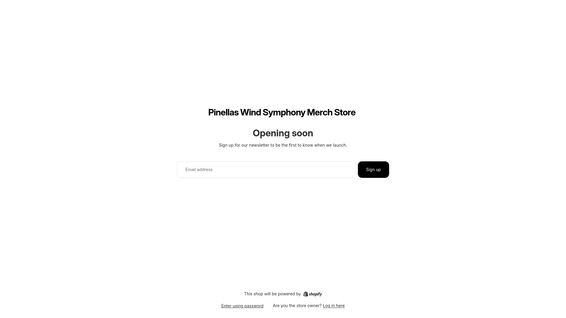 website screenshot of https://pwsmerchshop.com/