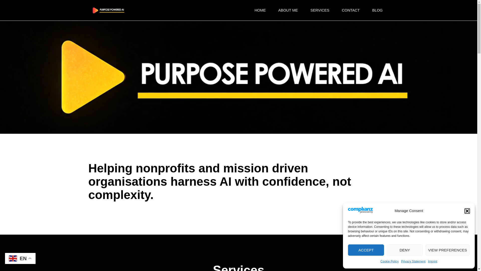 website screenshot of http://purposepowered.ai/