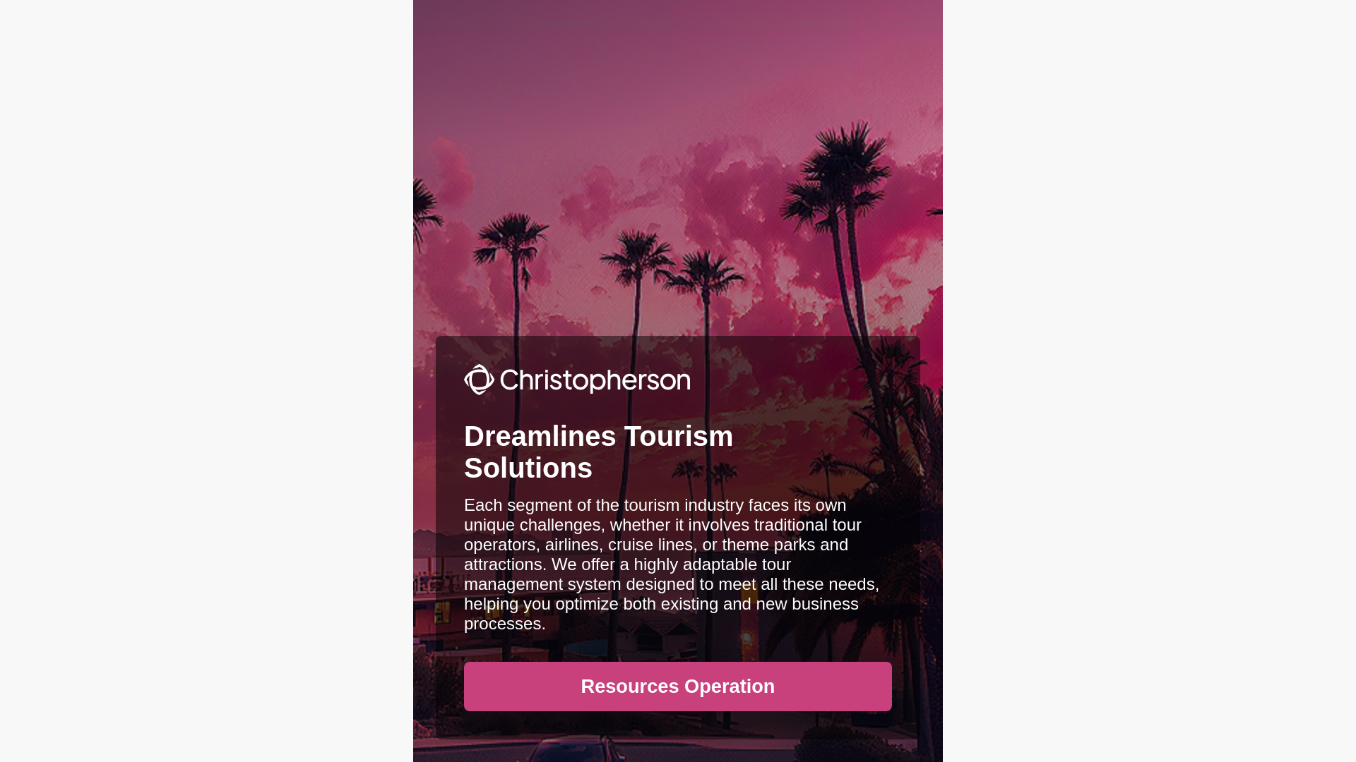 website screenshot of https://www.christophersonbackoffice.com/