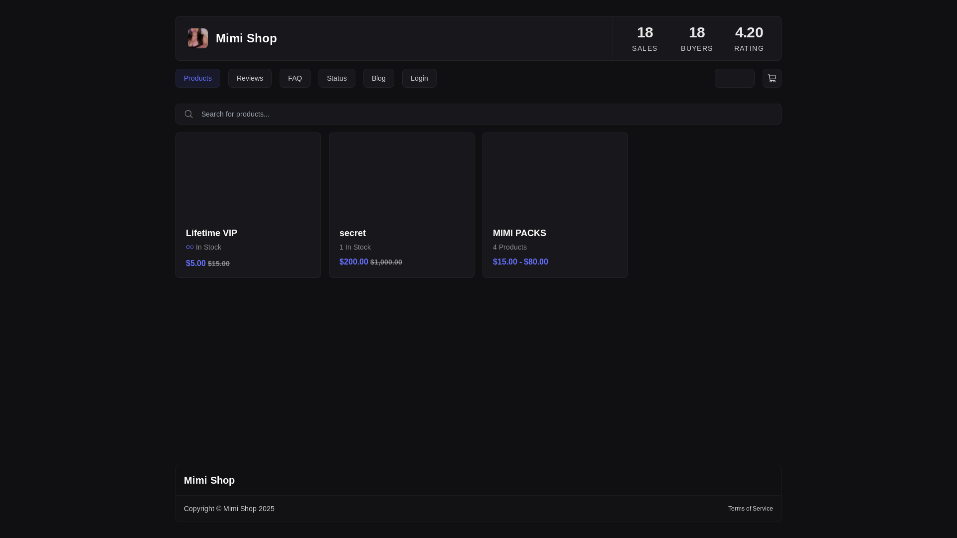 website screenshot of https://nsfwvip.mysellauth.com/