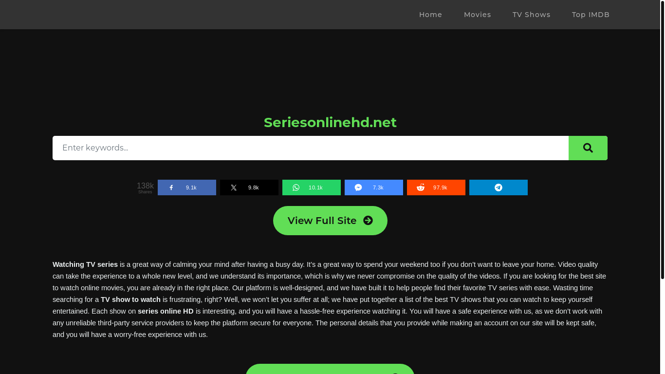 website screenshot of https://seriesonlinehd.net/