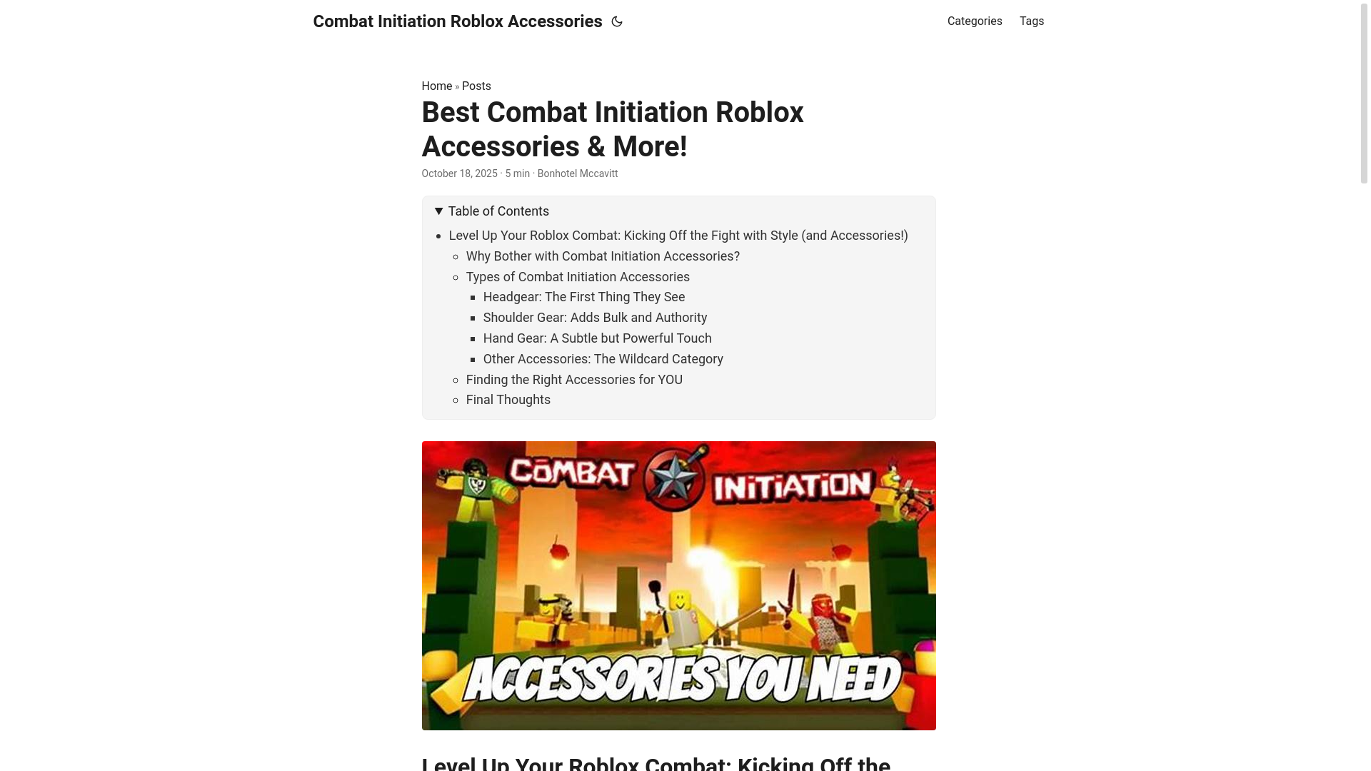 website screenshot of https://combat-initiation-roblox-accessories.pages.dev/