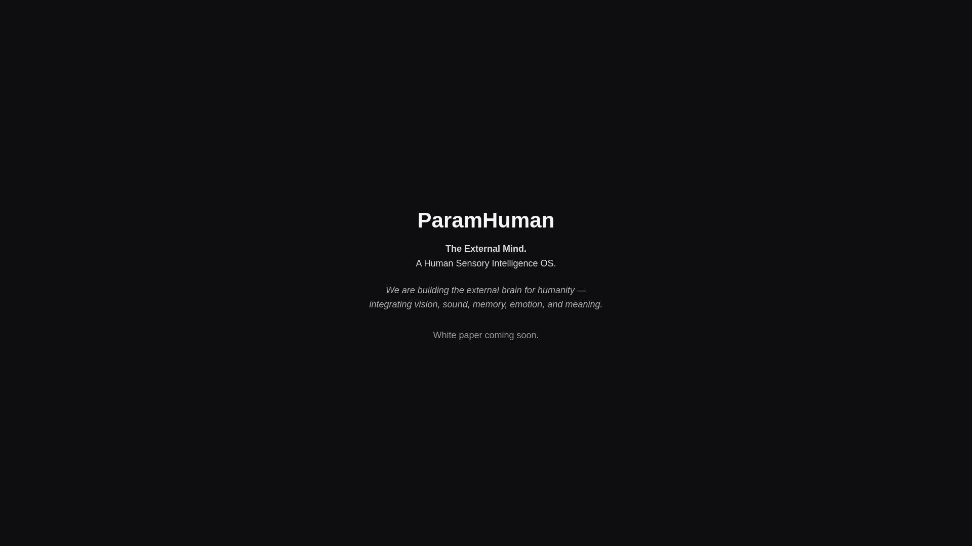 website screenshot of https://paramhuman.ai/
