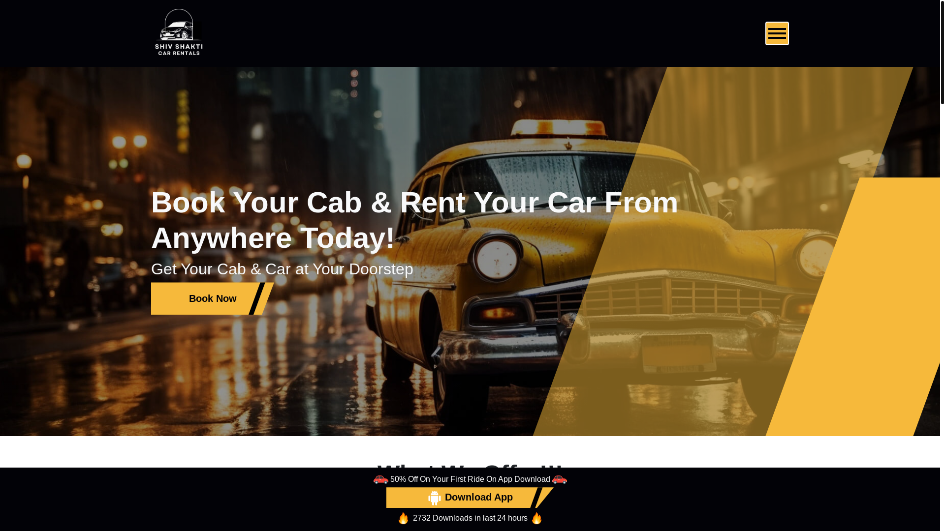 website screenshot of https://shivshakticarsrental.com/