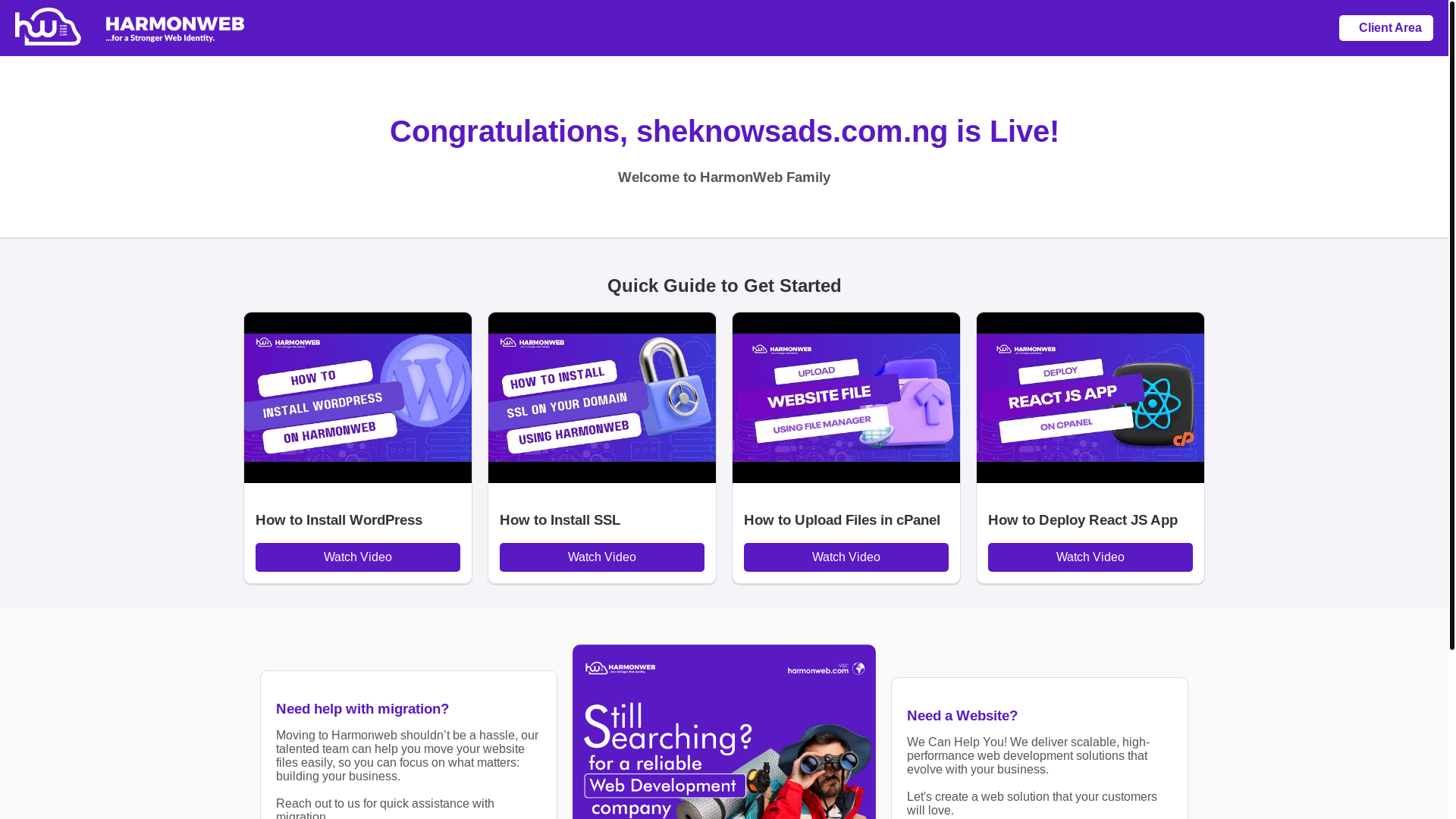 website screenshot of https://sheknowsads.com.ng/