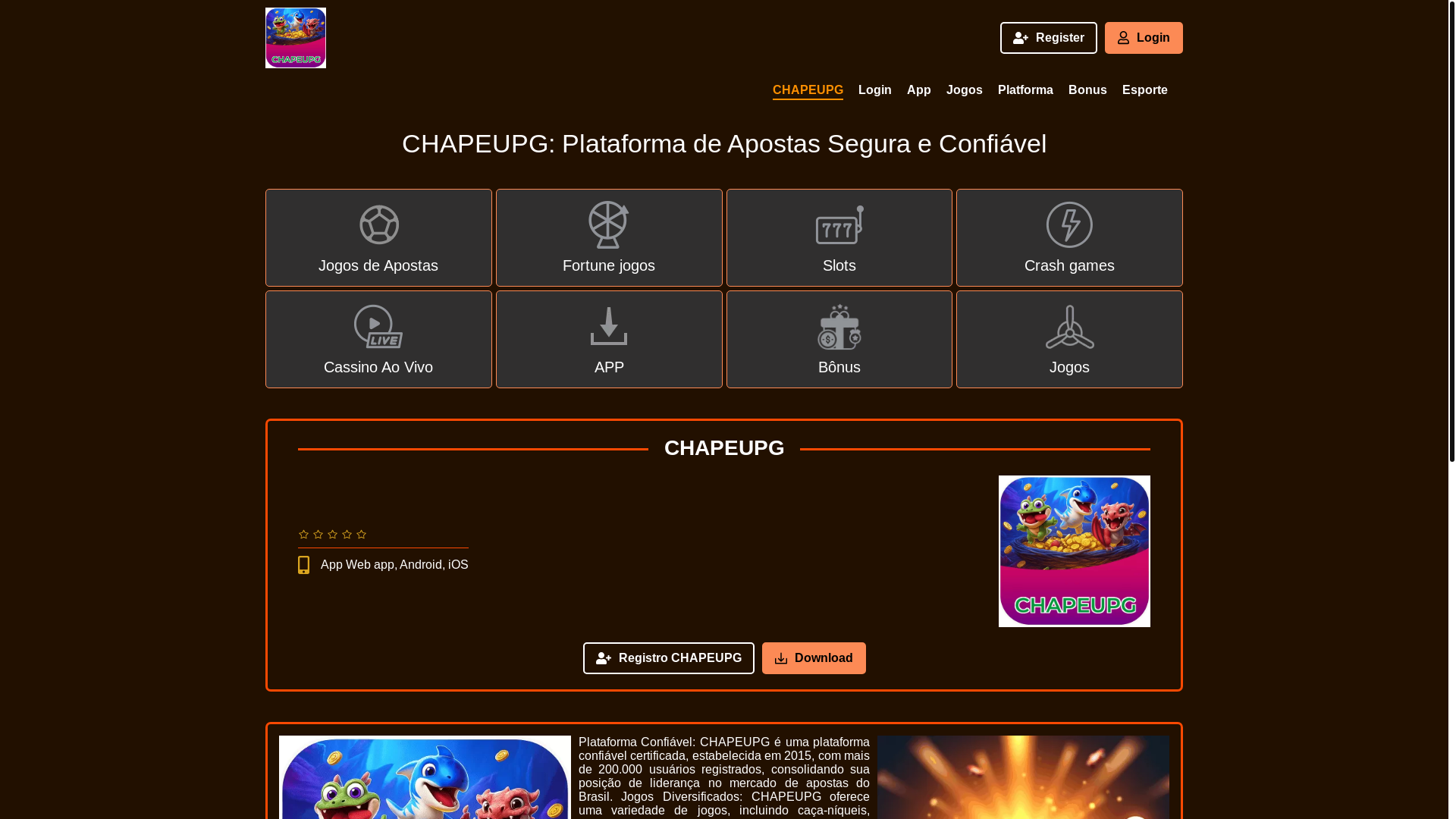 website screenshot of https://chapeupga.com/