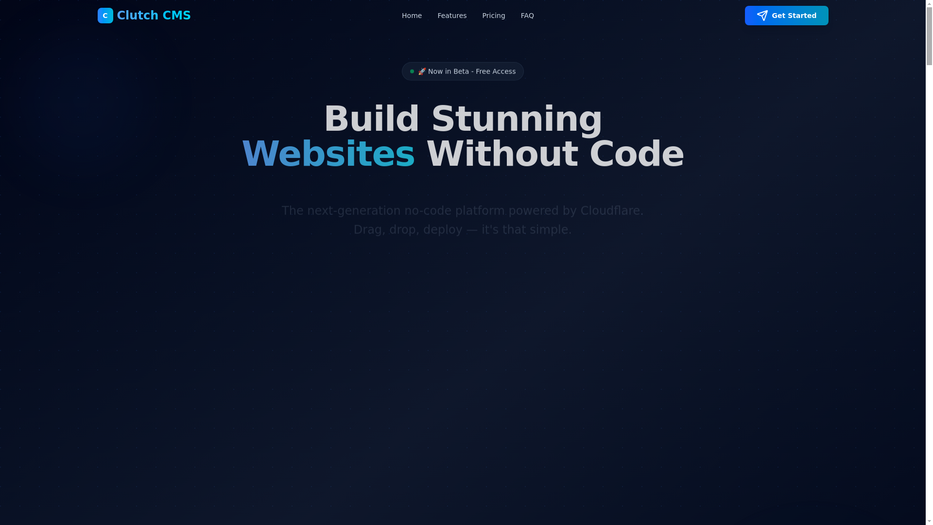 website screenshot of https://clutch-cms-landing-page.pages.dev/