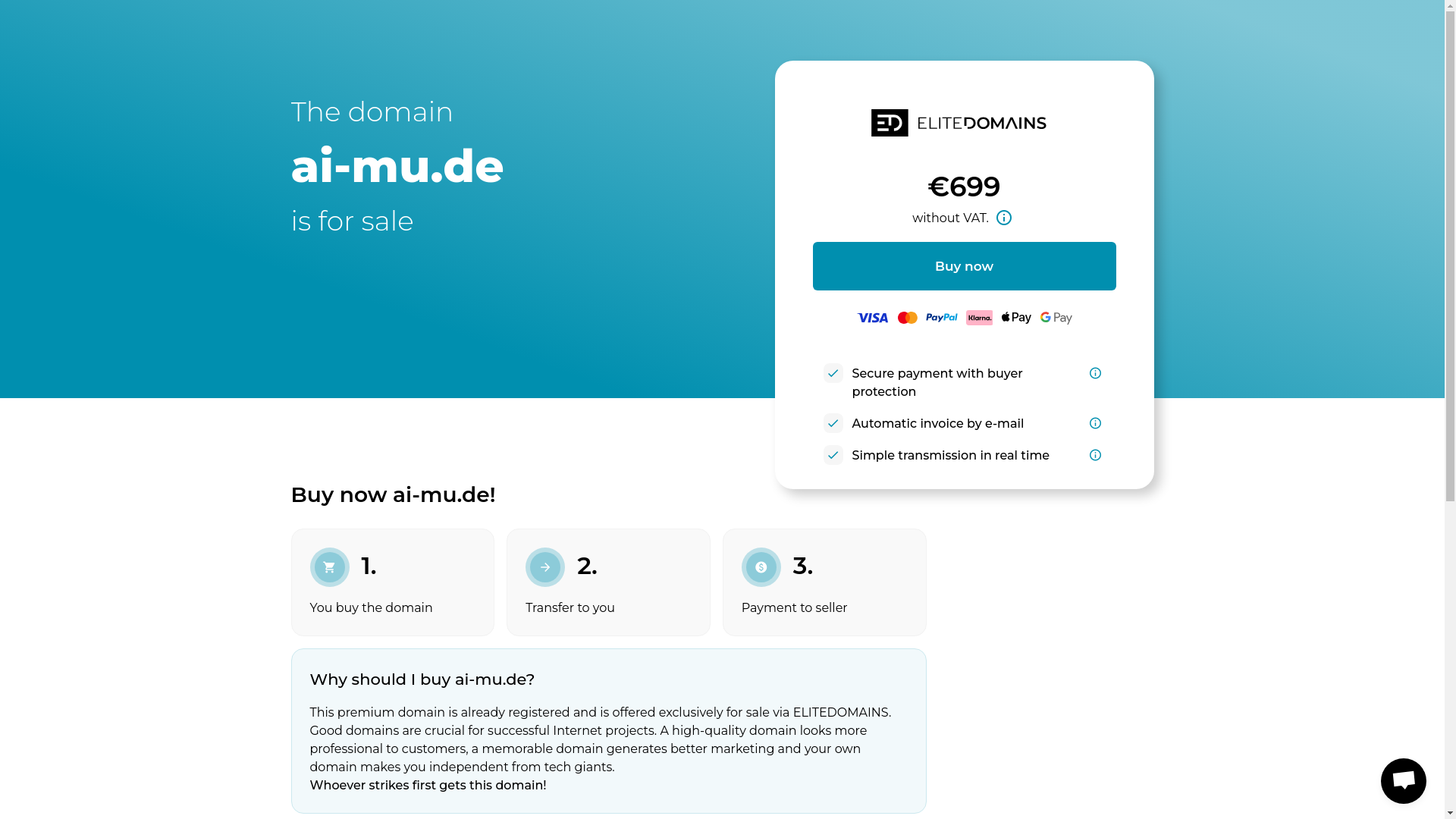 website screenshot of https://ai-mu.de/