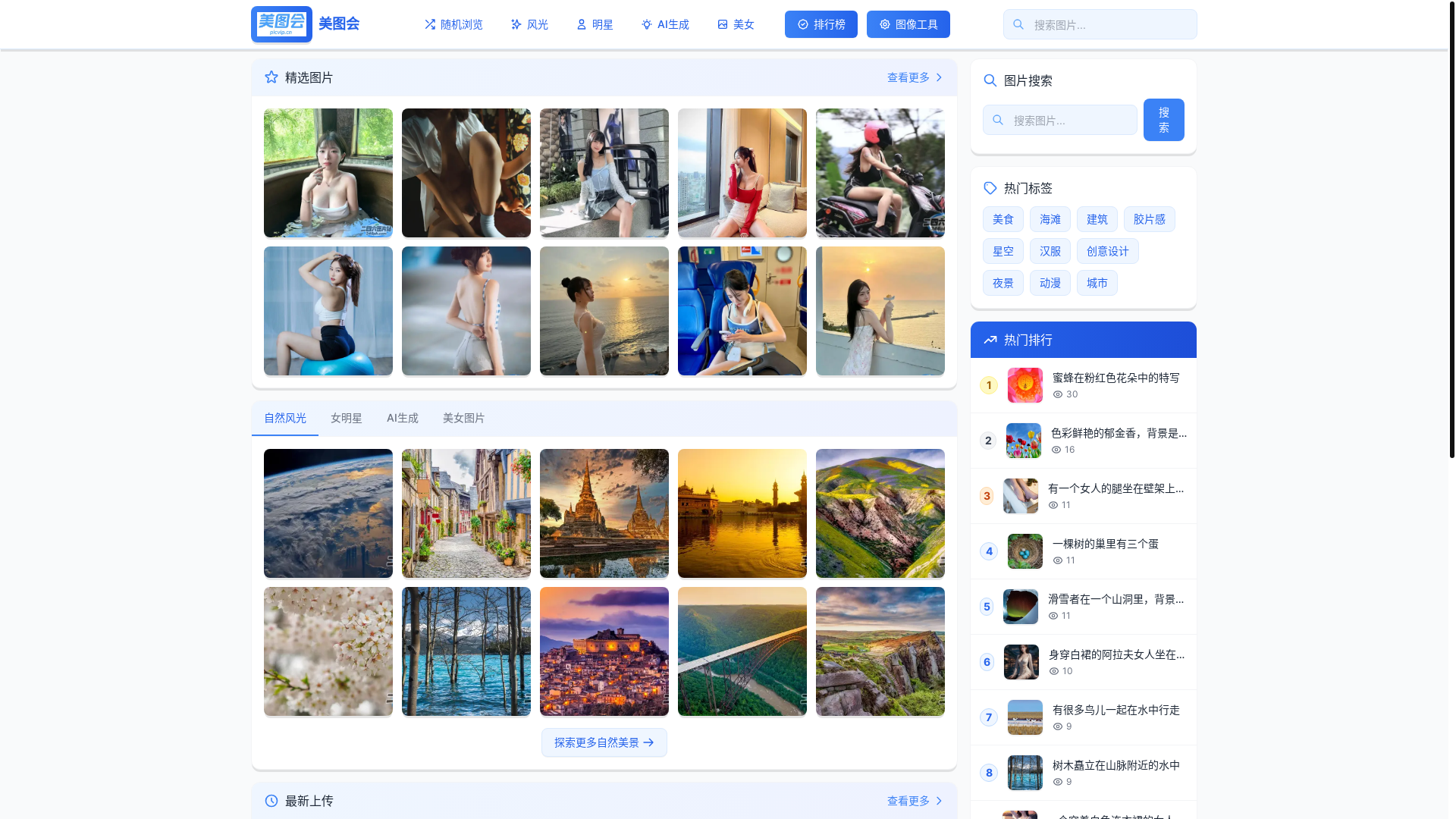 website screenshot of https://picvip.cn/