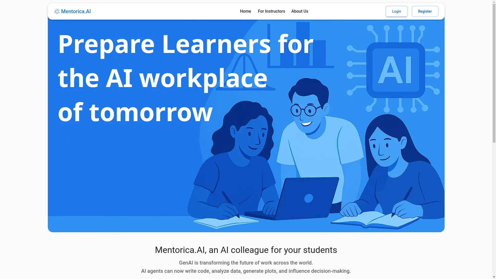 website screenshot of https://test-mentorica-ai.pages.dev/