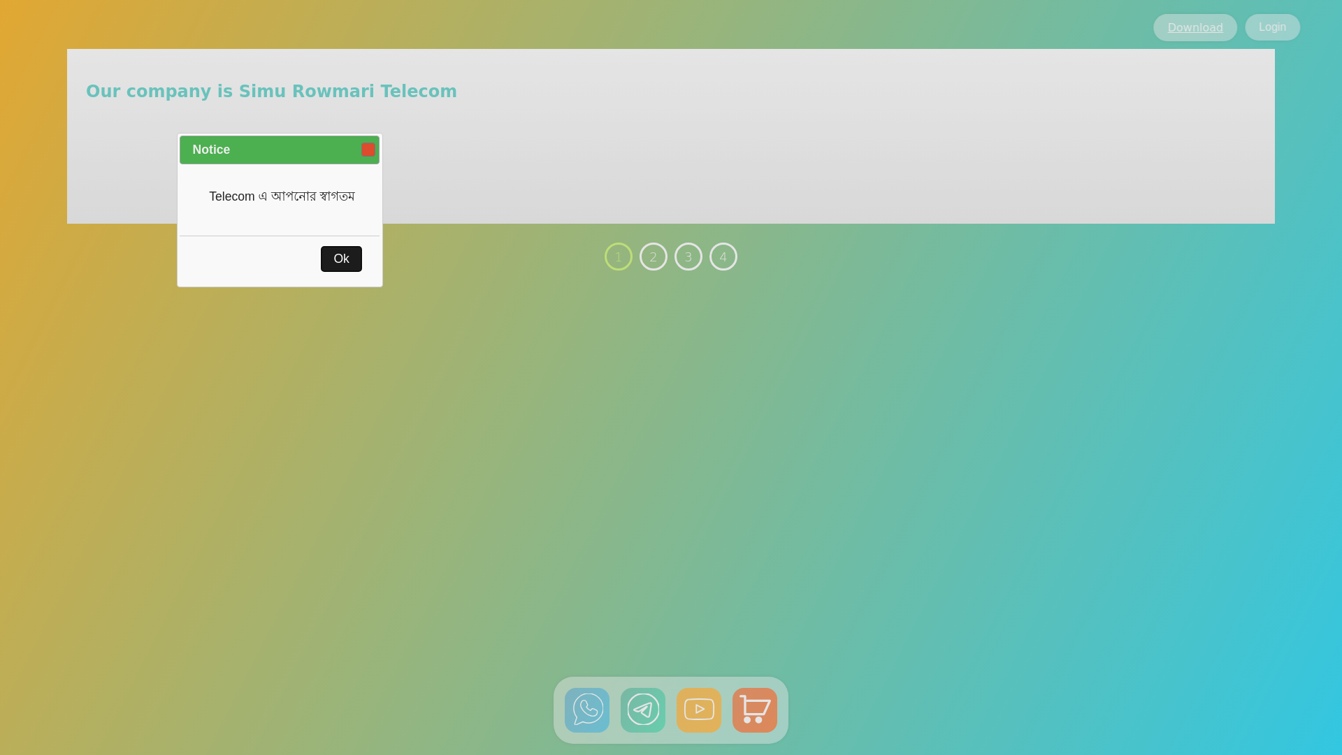 website screenshot of https://simutowmaritelecom.click/