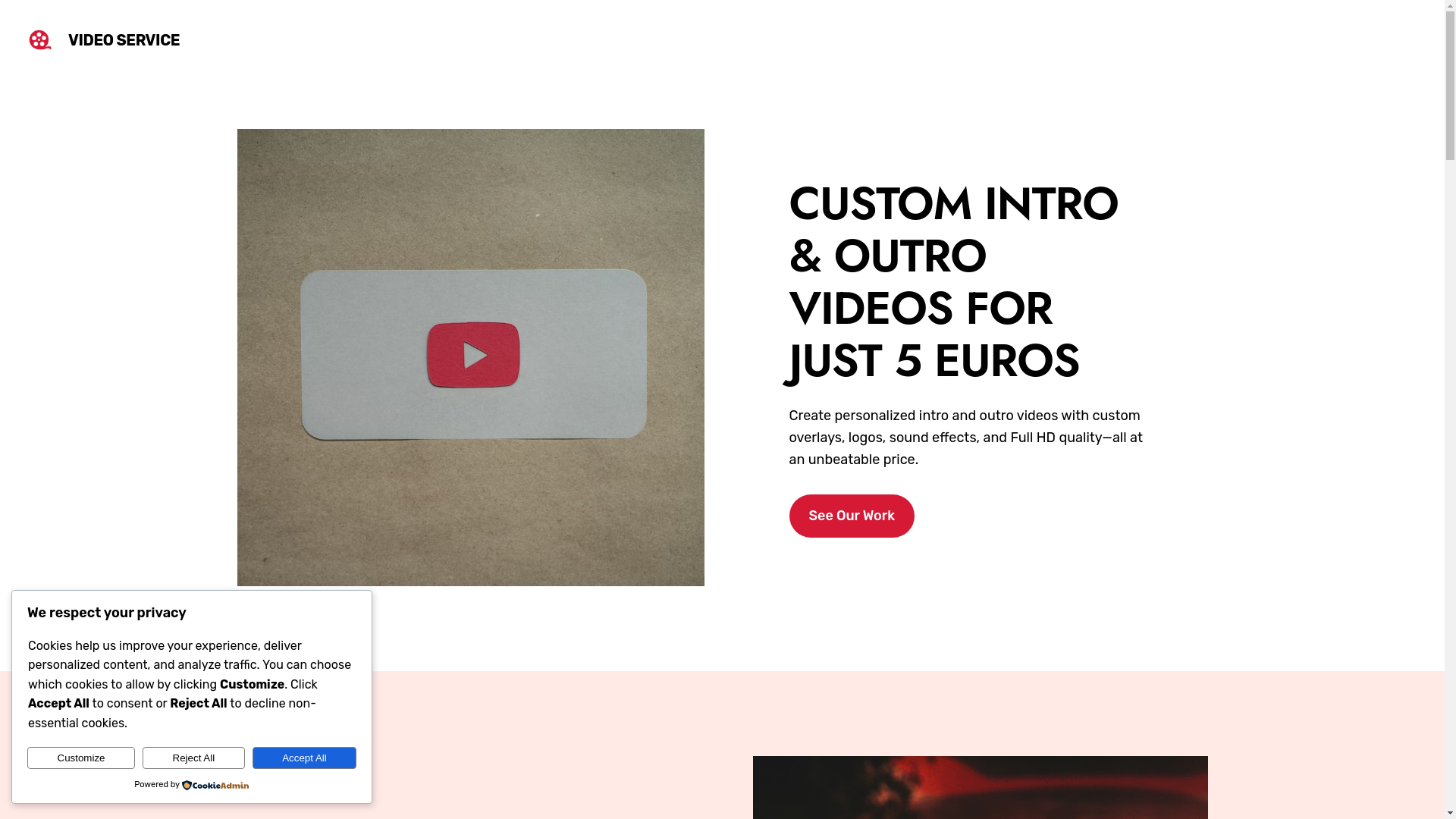website screenshot of https://videoservice.store/